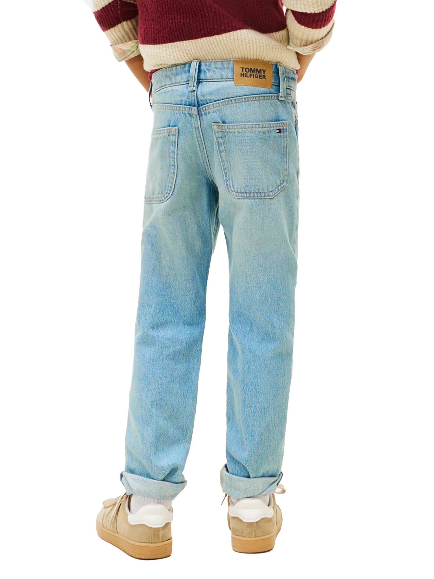 Jeans Tommy Hilfigher Bambino straight denim chiaro - Image 3
