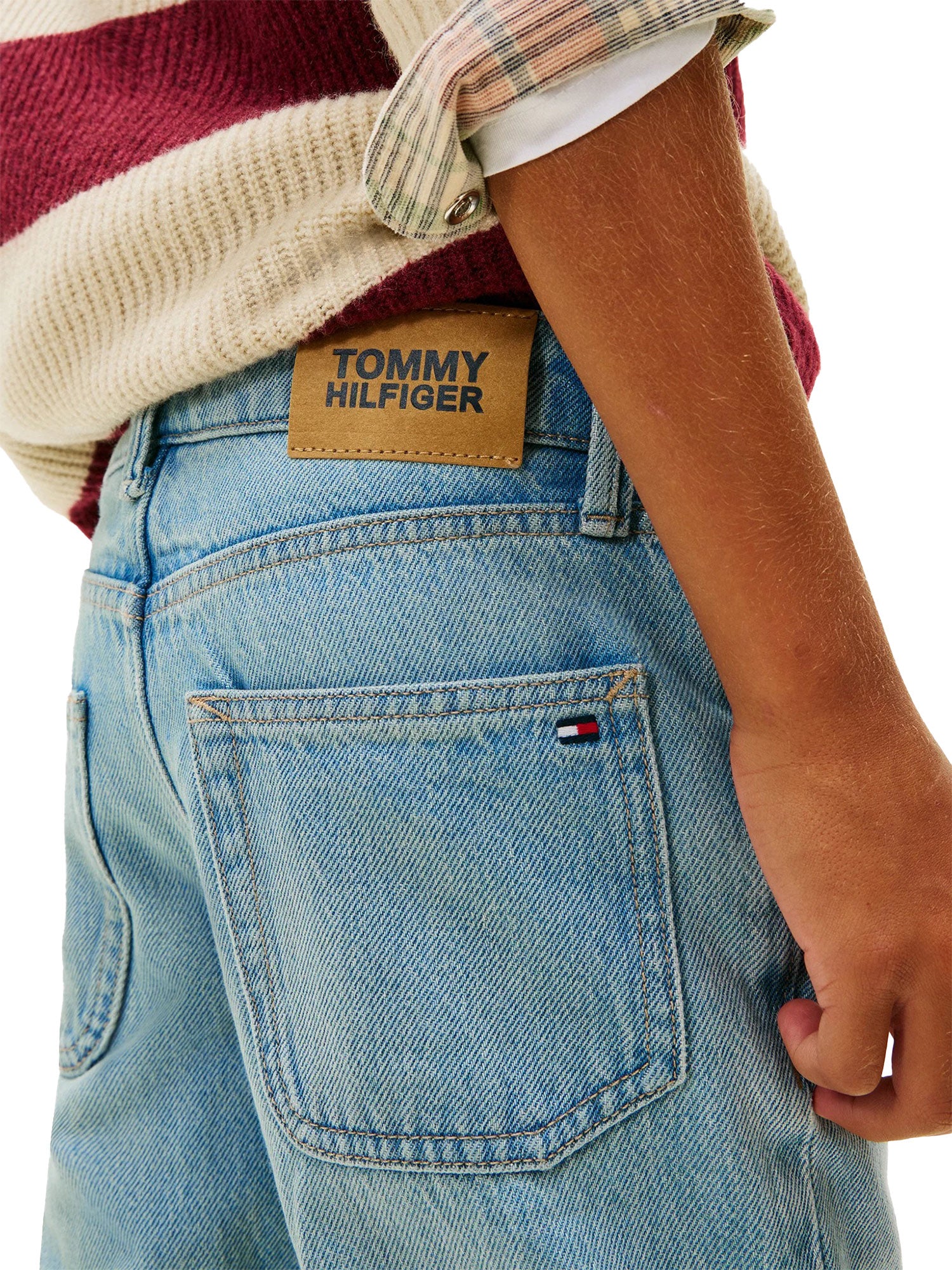 Jeans Tommy Hilfigher Bambino straight denim chiaro - Image 4