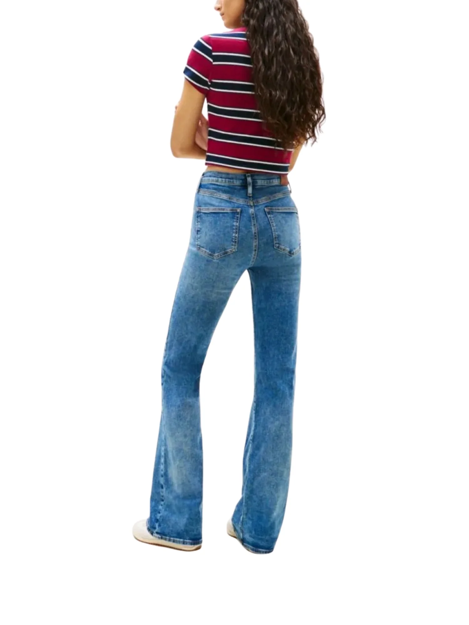 Pantalone Tommy Jeans modello sylvia hgh zampa denim medio - Image 2