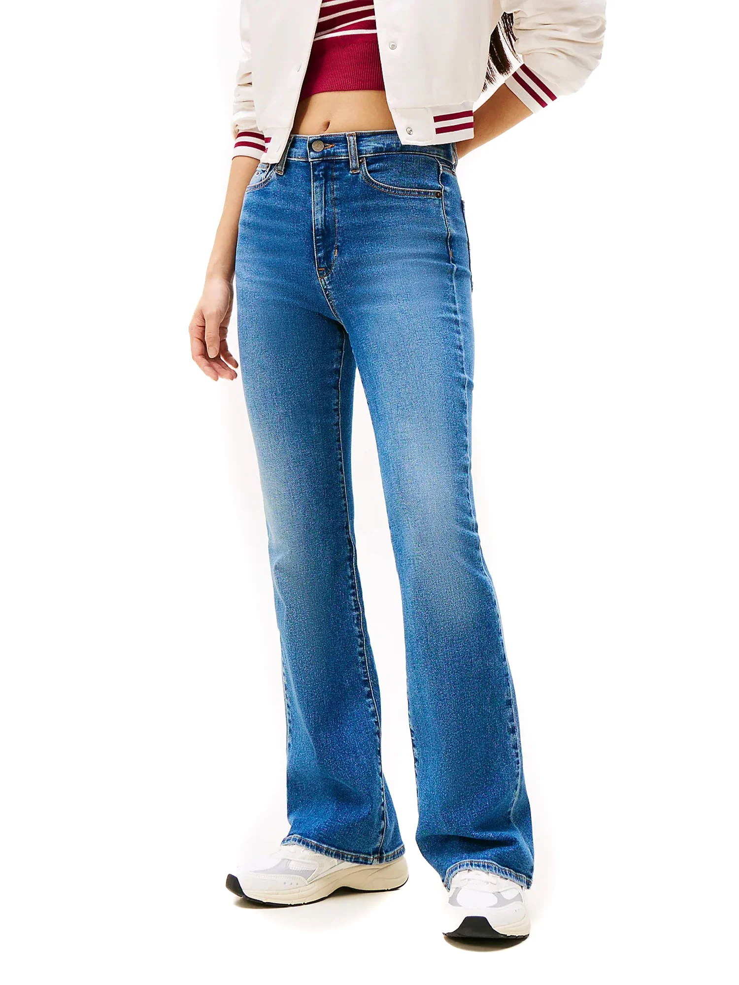 Jeans Sylvia a zampa denim medio