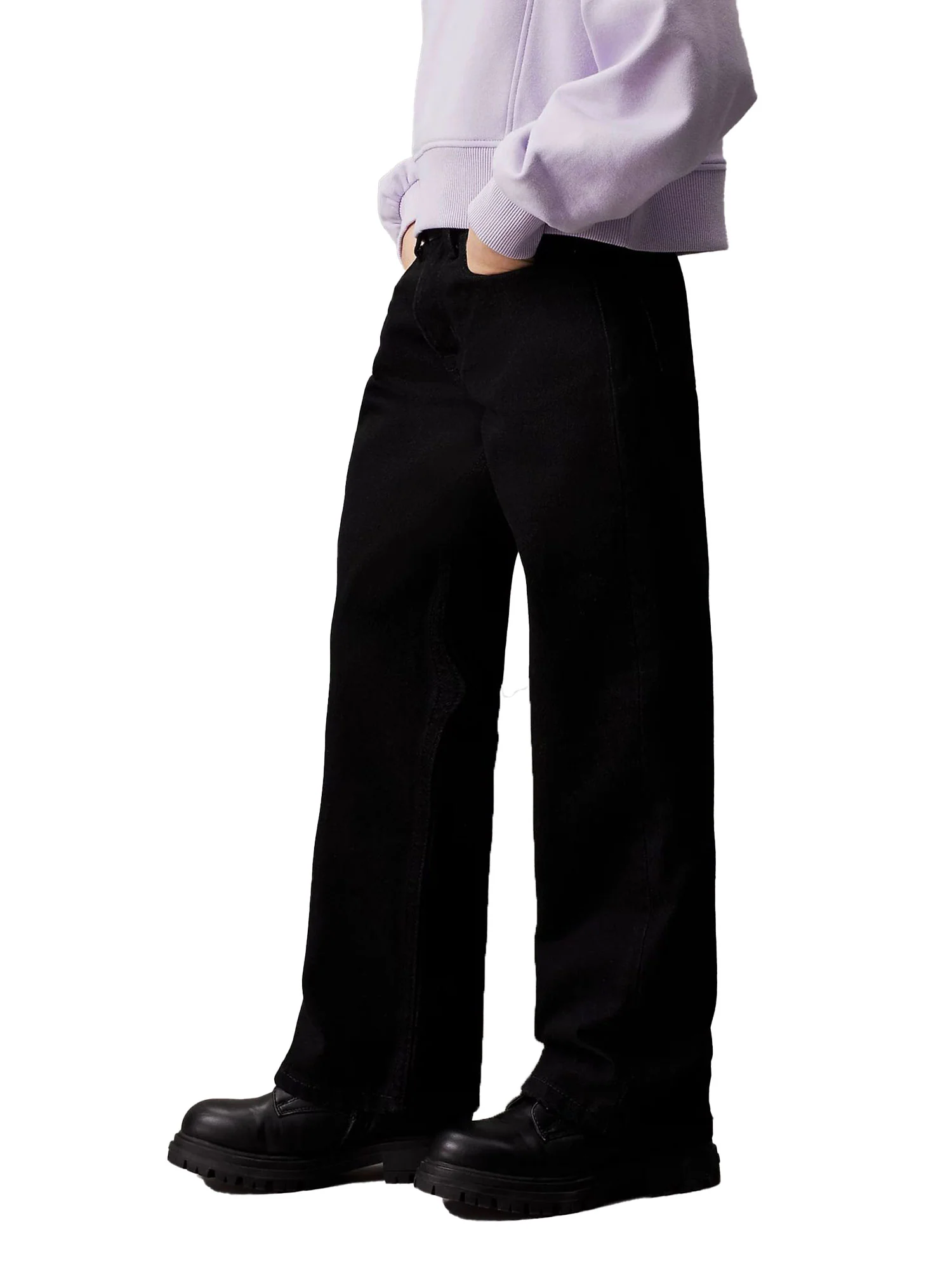 Jeans teen wide leg black denim - Image 3