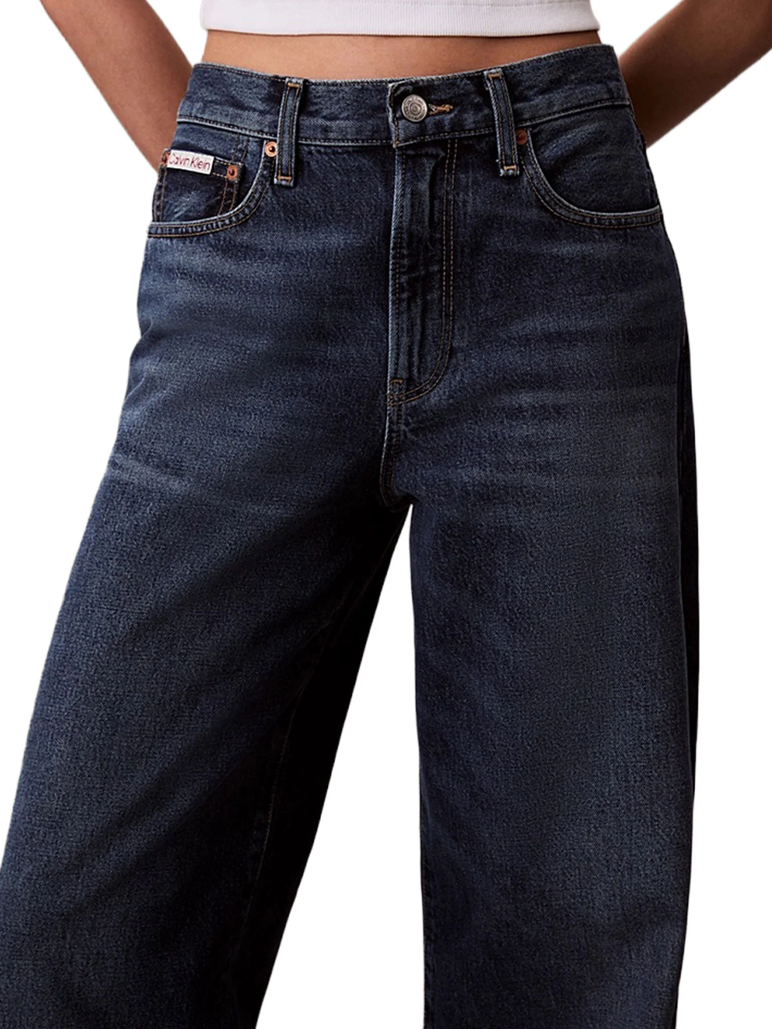 Jeans Calvin Klein Donna modello the wide leg
 Denim scuro - Image 4