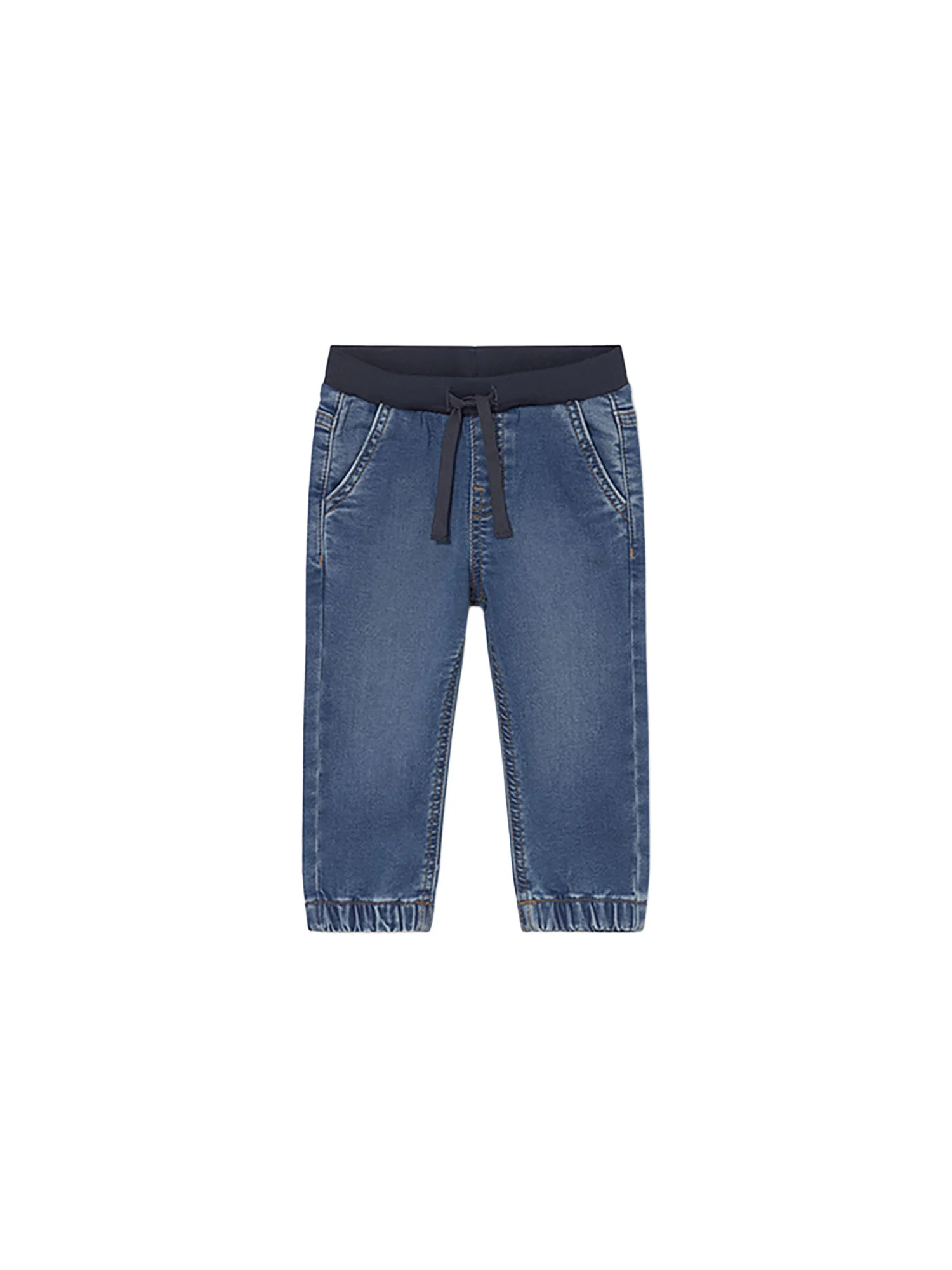 Jogging Mayoral Bambino in jeans con coulisse denim medio