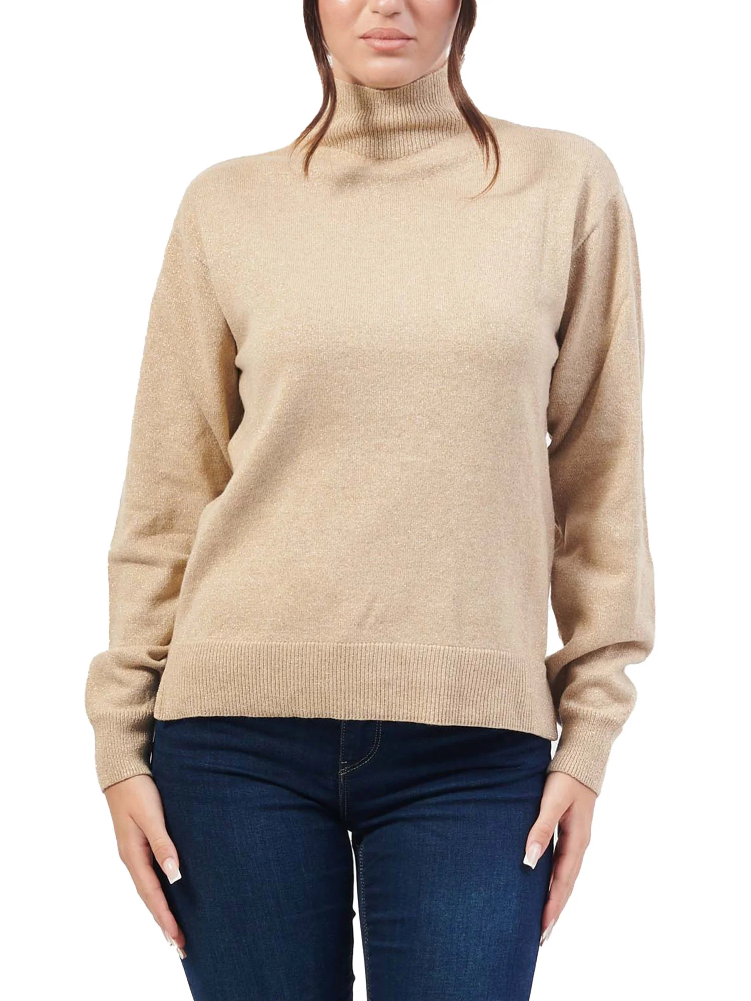 Lupetto manica lunga lurex oro