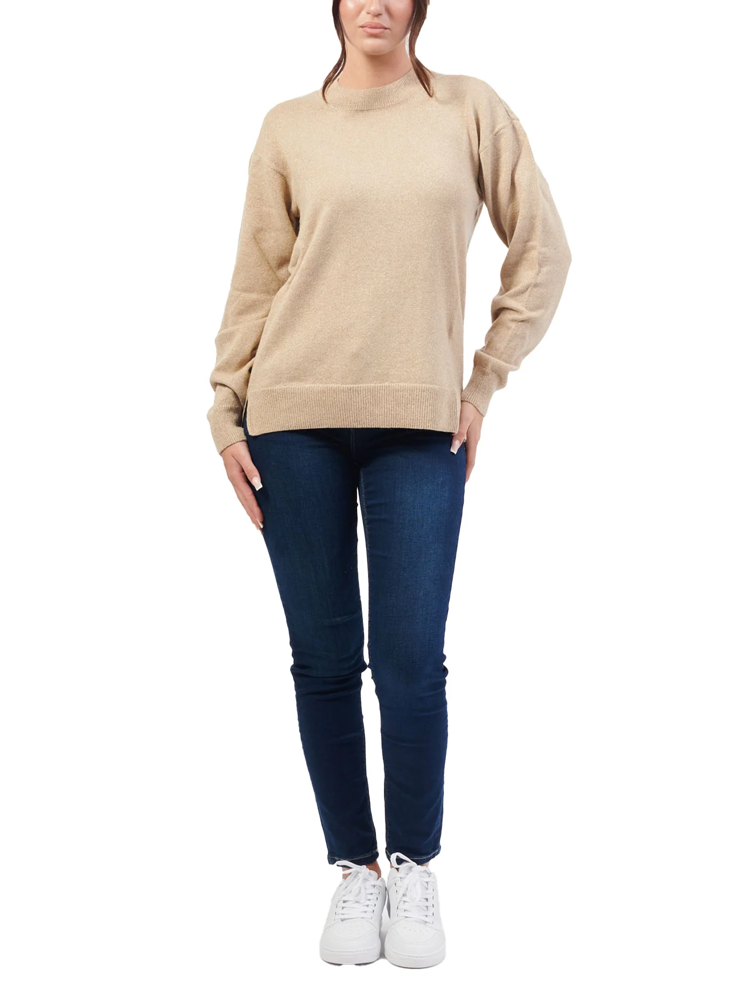 Maglia a barca manica lunga lurex oro - Image 3