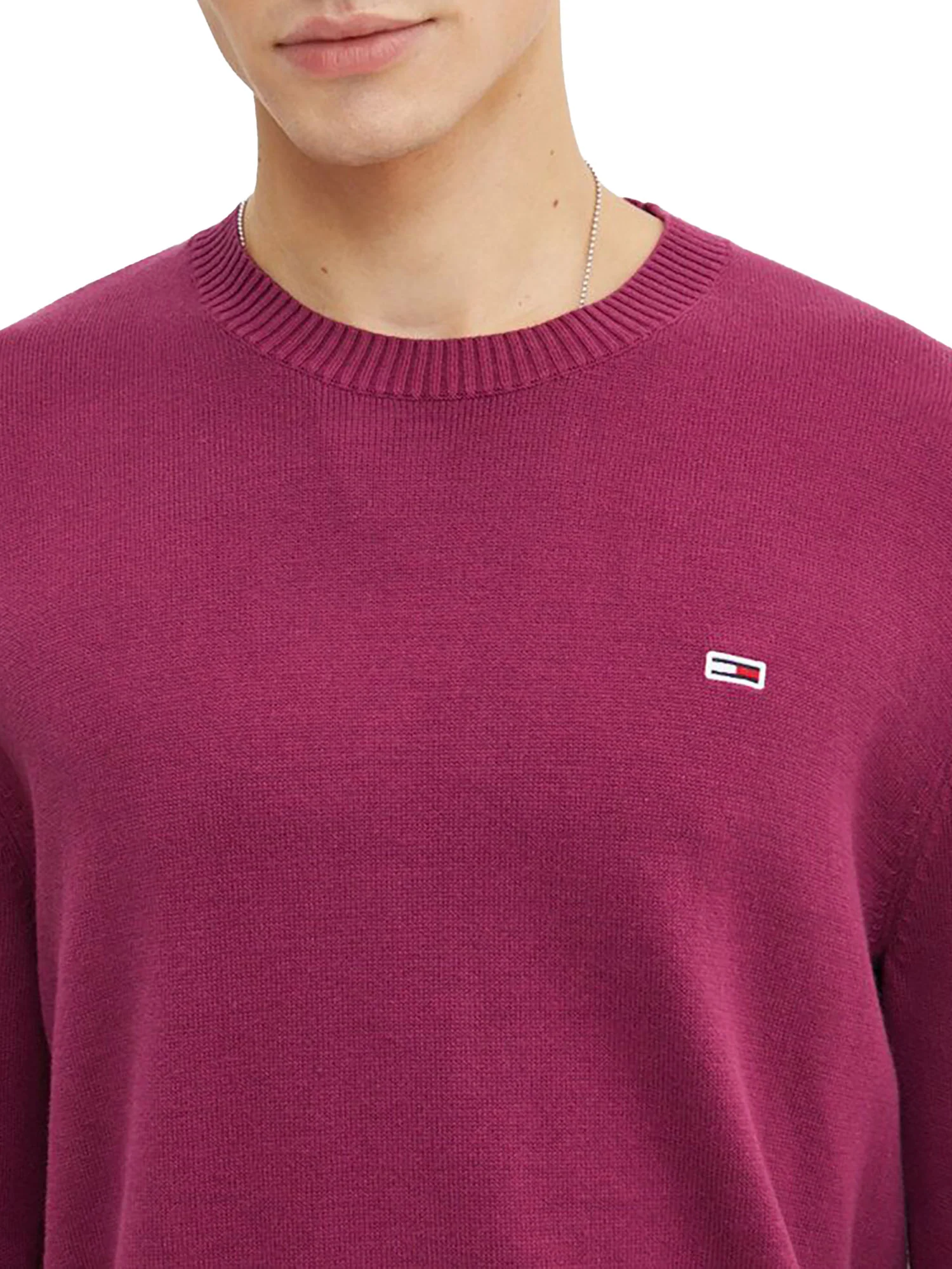 Maglione a girocollo slim essential bordeux - Image 2