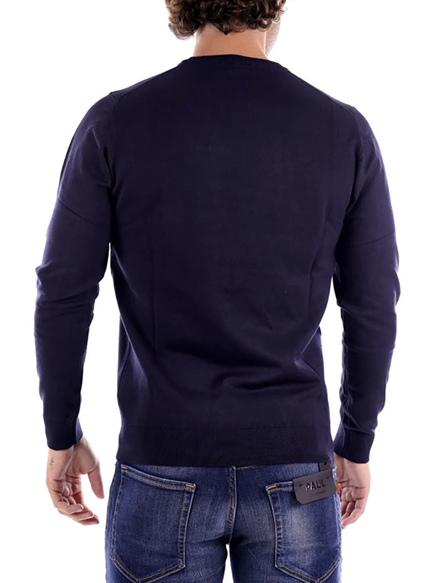 Maglione girocollo basic blu - Image 3