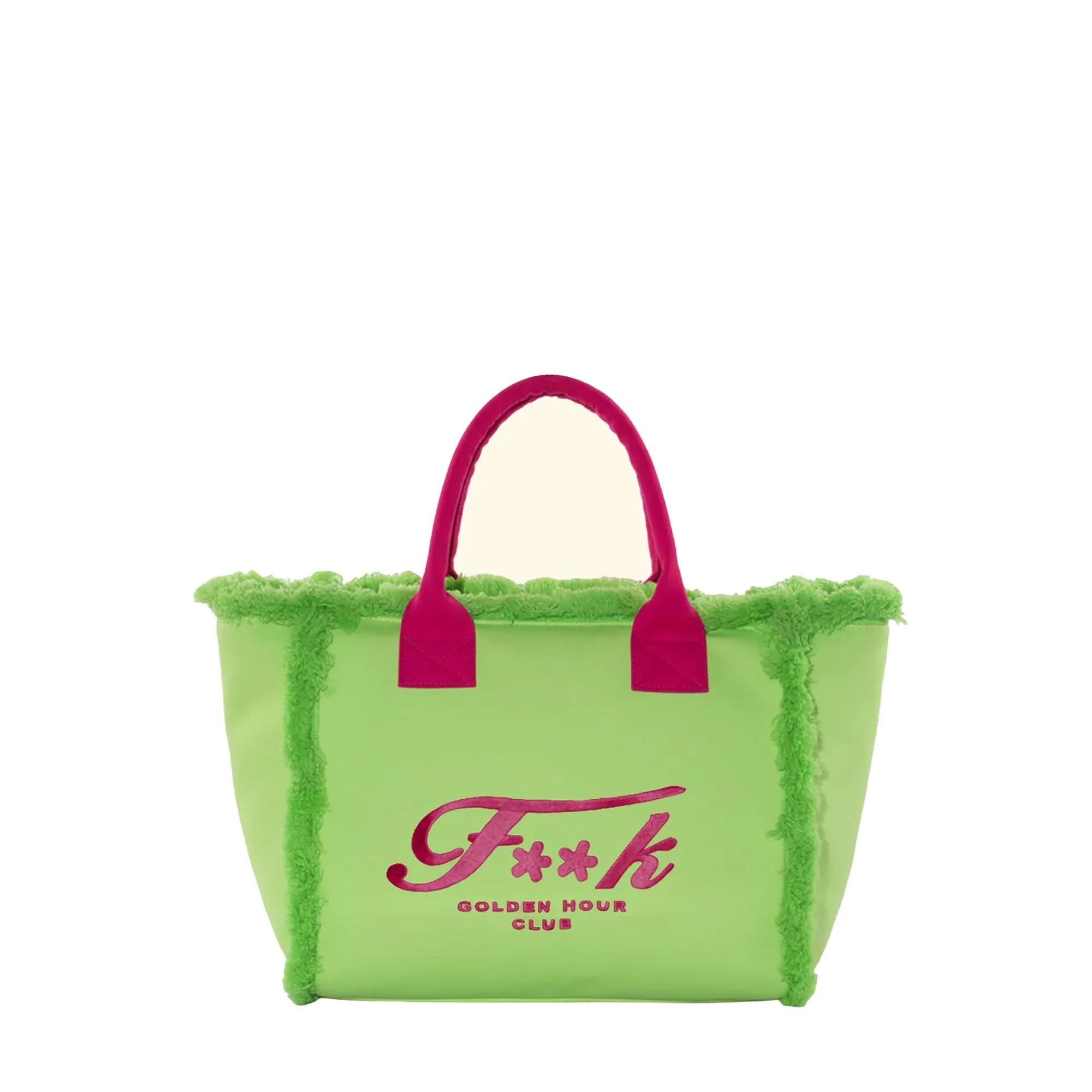 Borsa mare maxi F**k Donna fucsia/lime
