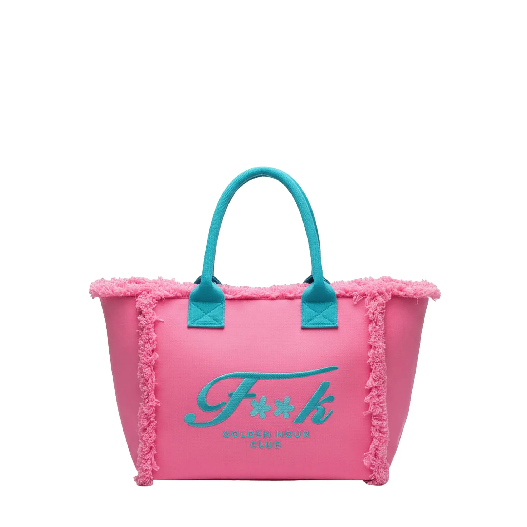Borsa mare maxi F**k Donna turchese/rosa