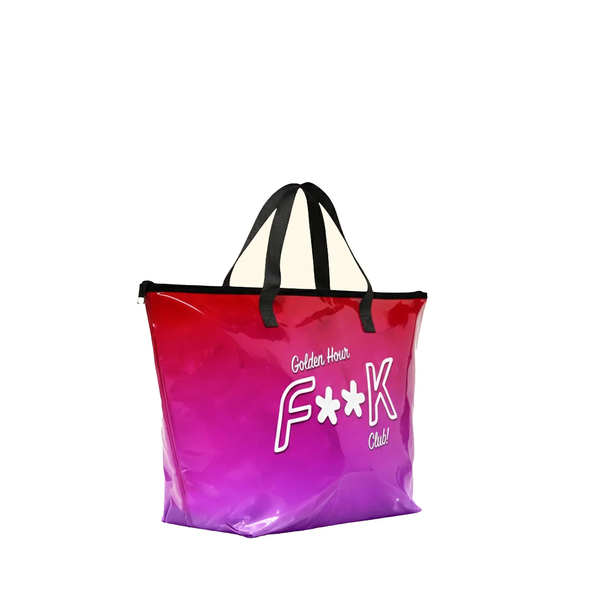 Borsa mare maxi F**k Donna stampa sfumata rosso/viola - Image 2