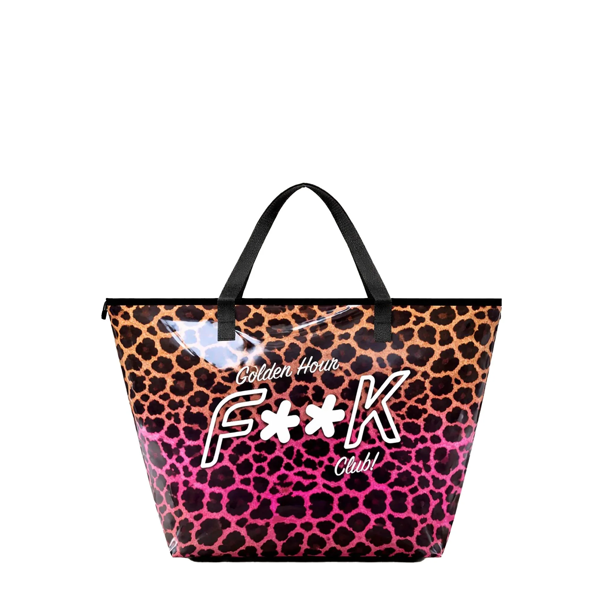 Borsa mare maxi F**k Donna fantasia maculata rosa/arancio
