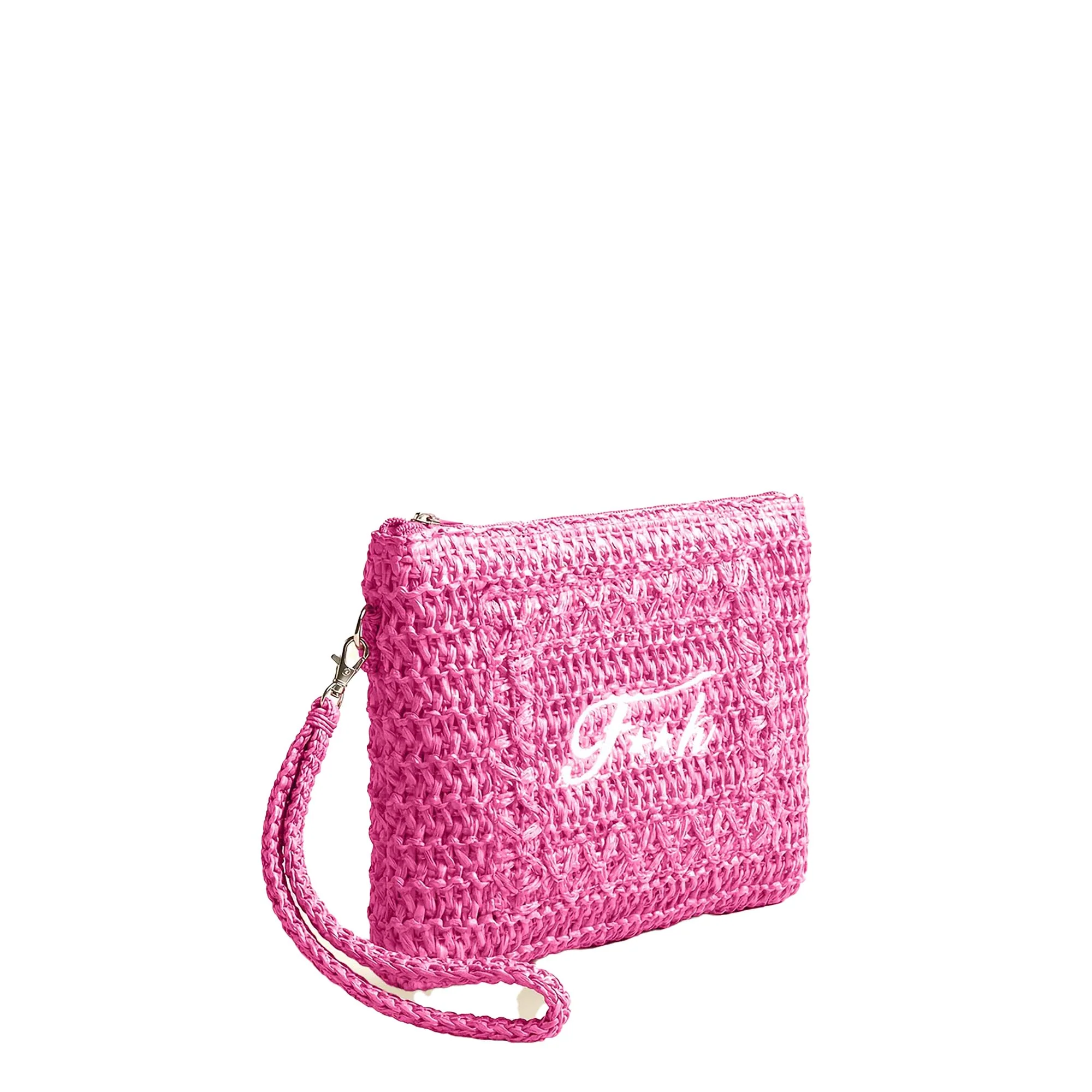 Pochette mare mini F**k Donna in rafia fucsia - Image 2