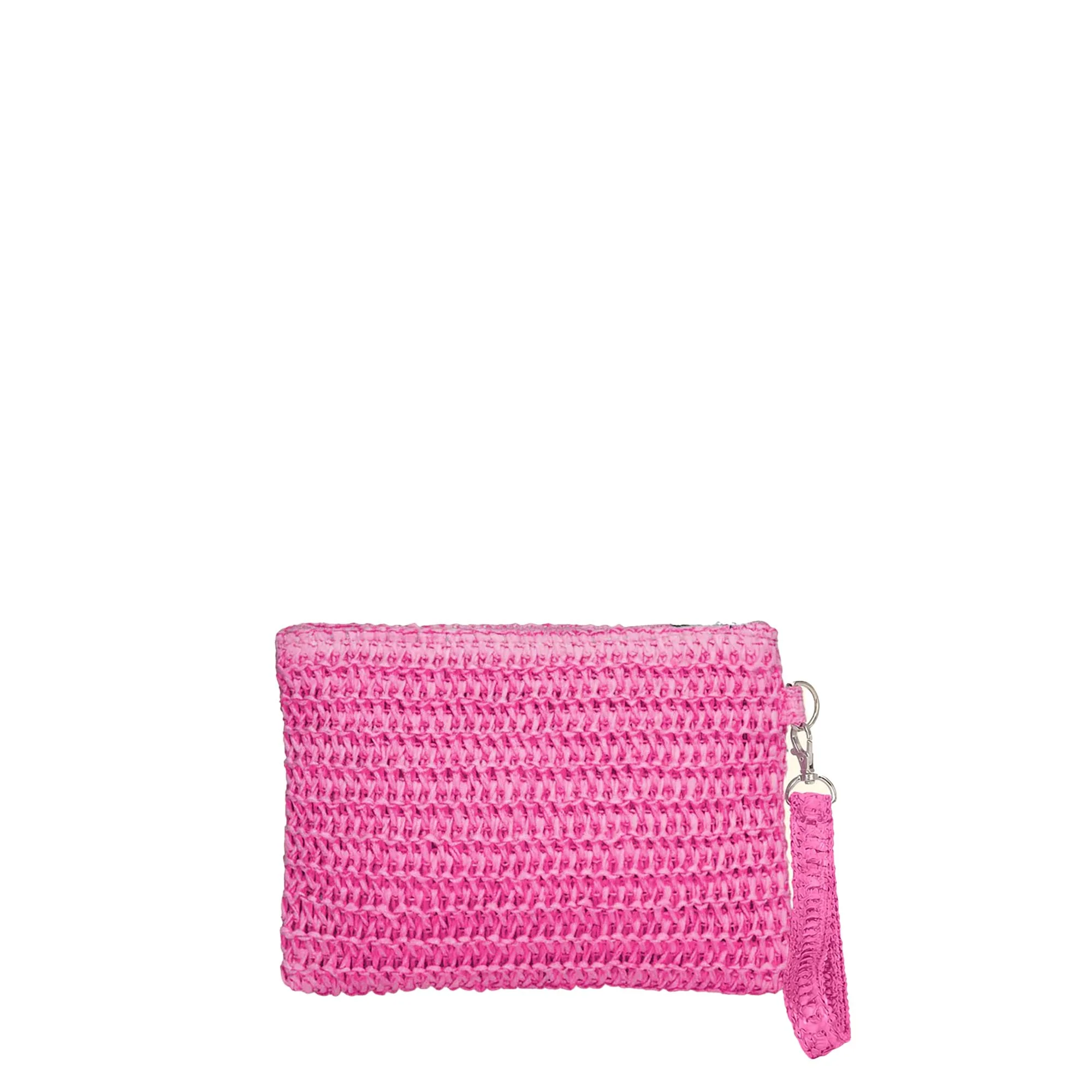 Pochette mare mini F**k Donna in rafia fucsia - Image 3