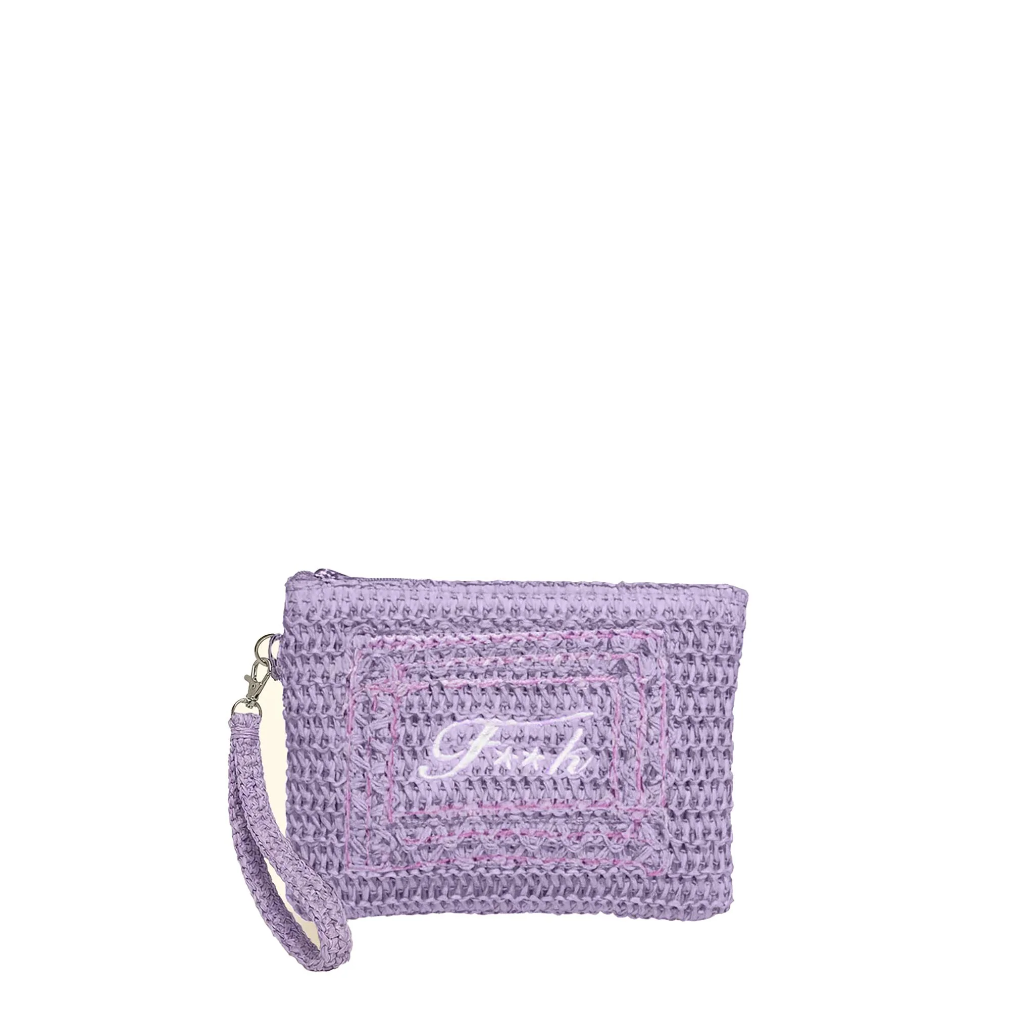 Pochette mare mini F**k Donna in rafia lilla