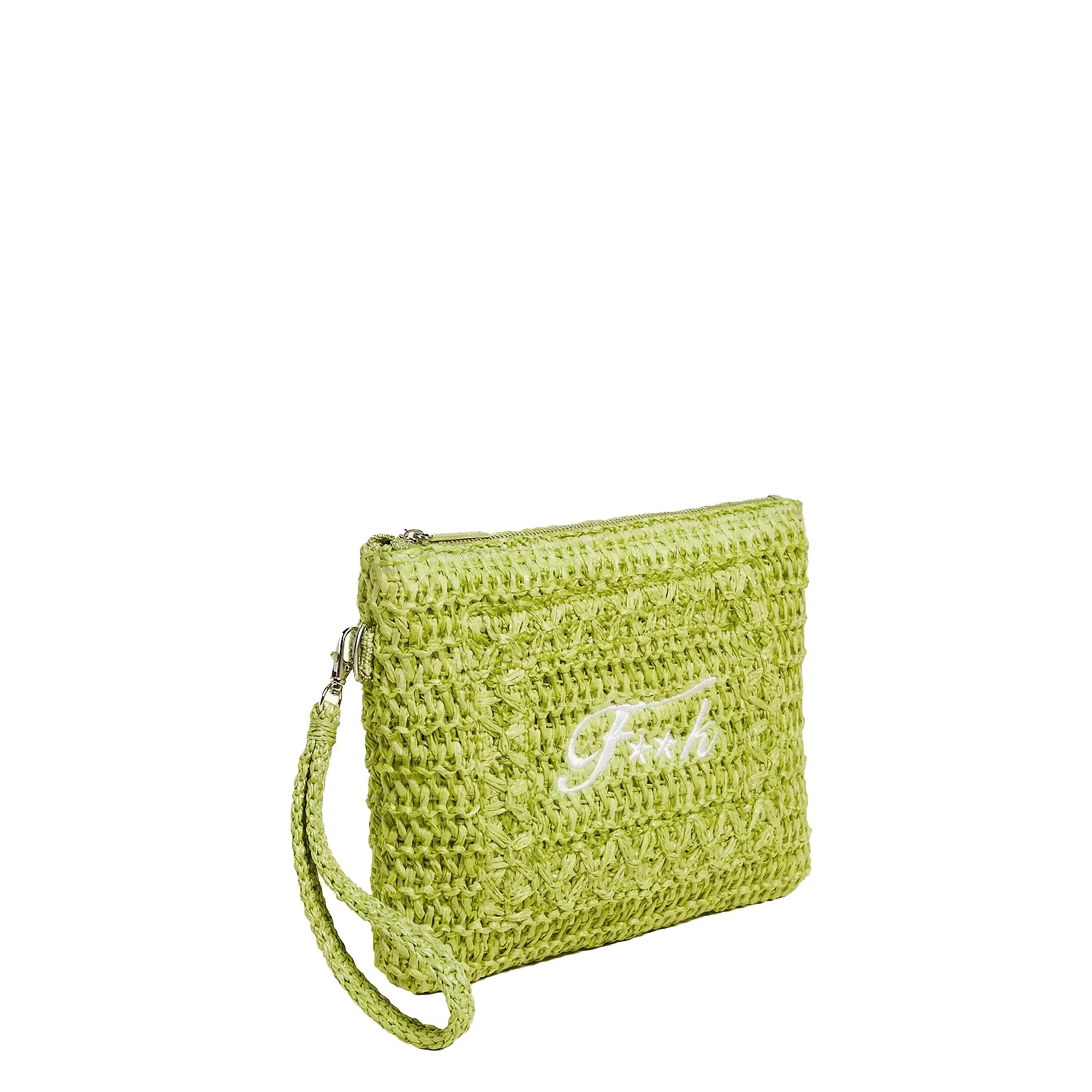 Pochette mare mini F**k Donna in rafia lime - Image 2