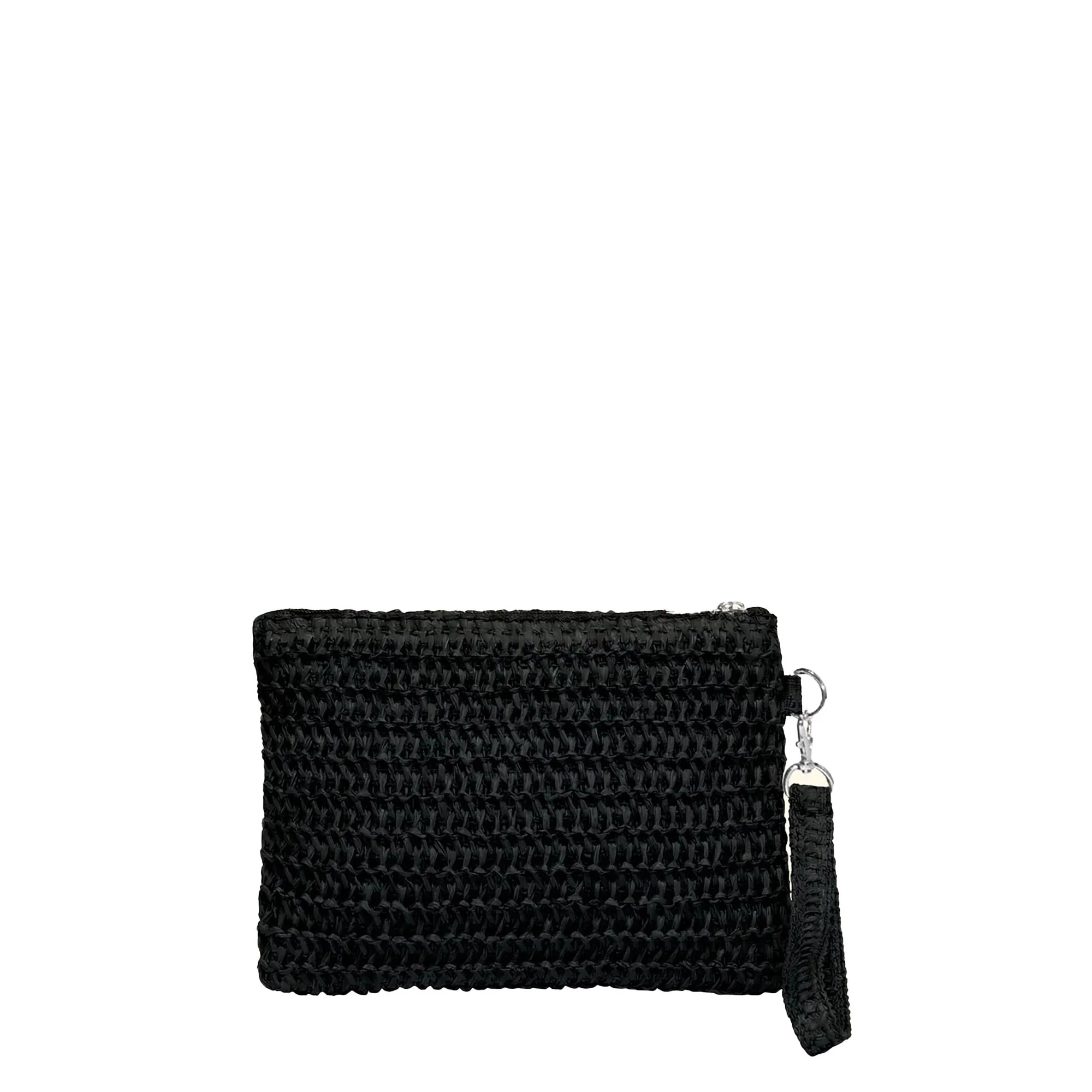 Pochette mare mini F**k Donna in rafia nero - Image 3