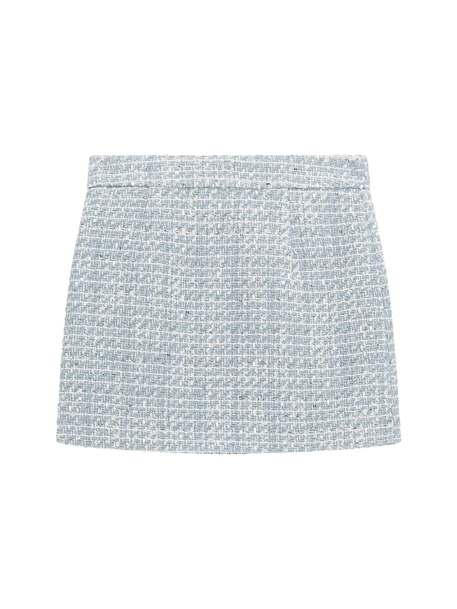 Minigonna in tweed celeste - Image 2