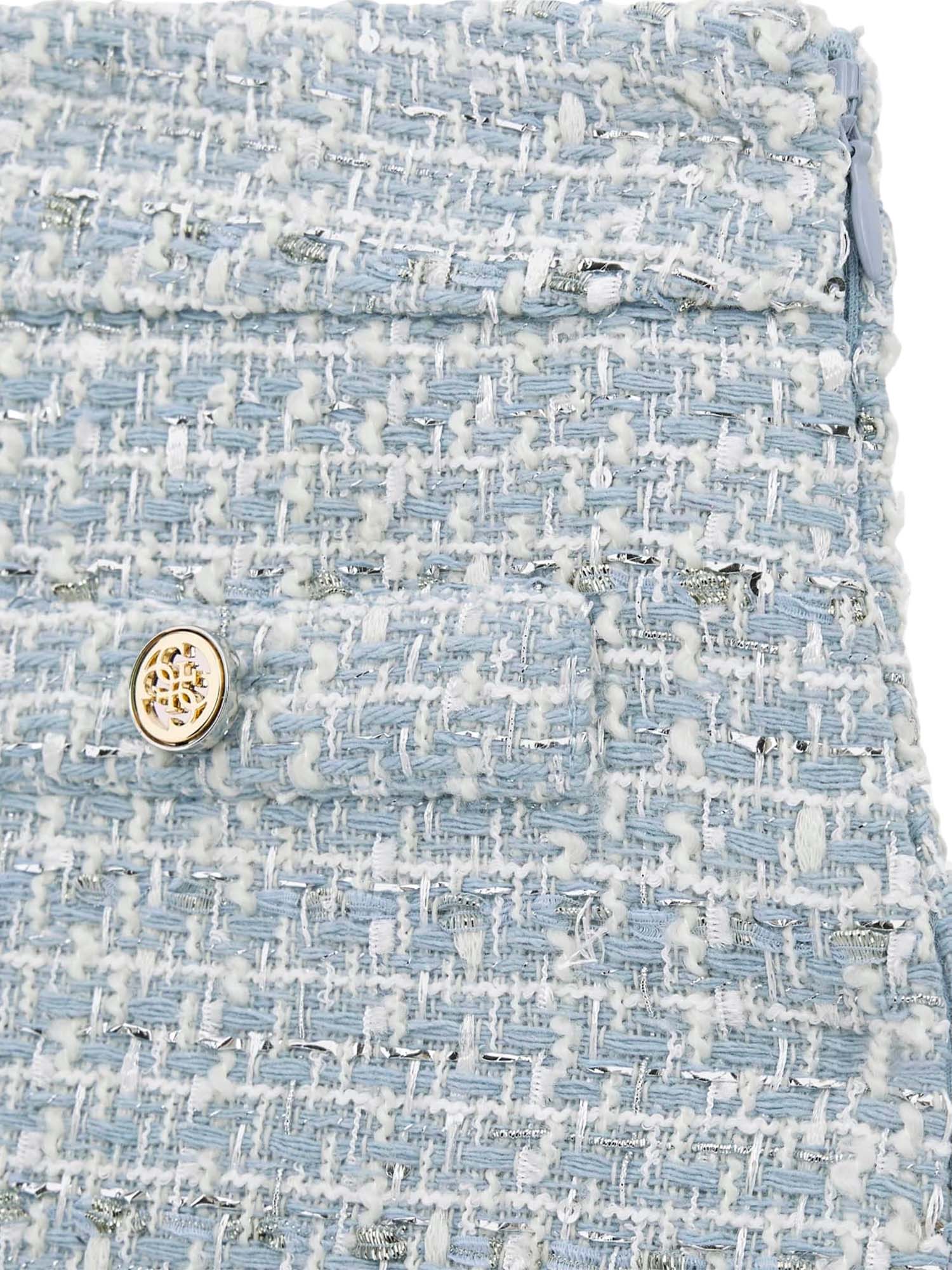 Minigonna in tweed celeste - Image 3