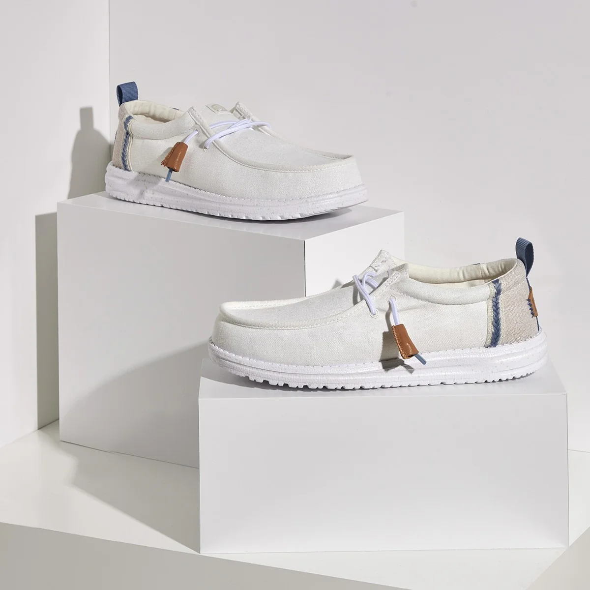 Mocassino Hey Dude uomo Wally Summer linen bianco - Image 5