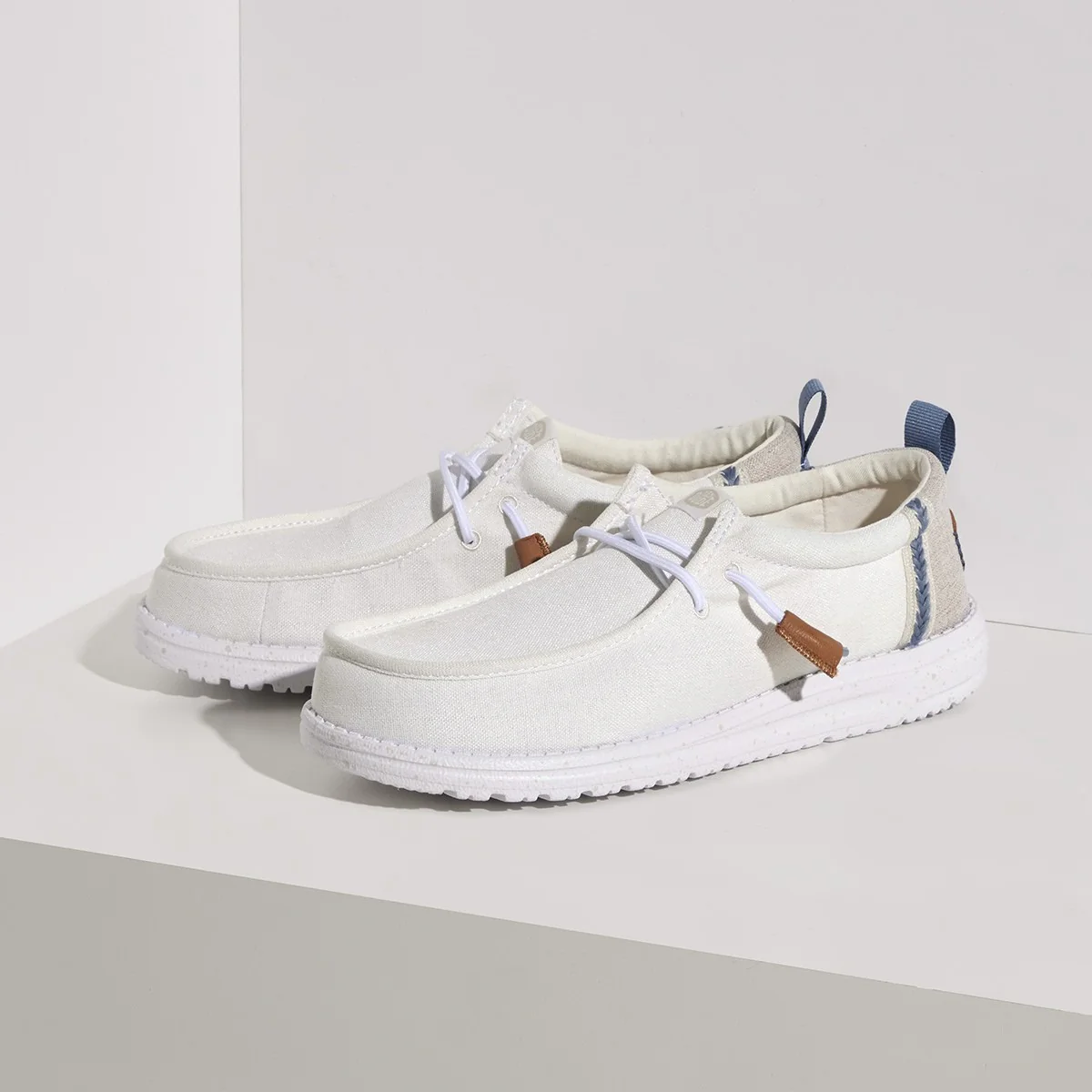 Mocassino Hey Dude uomo Wally Summer linen bianco - Image 6