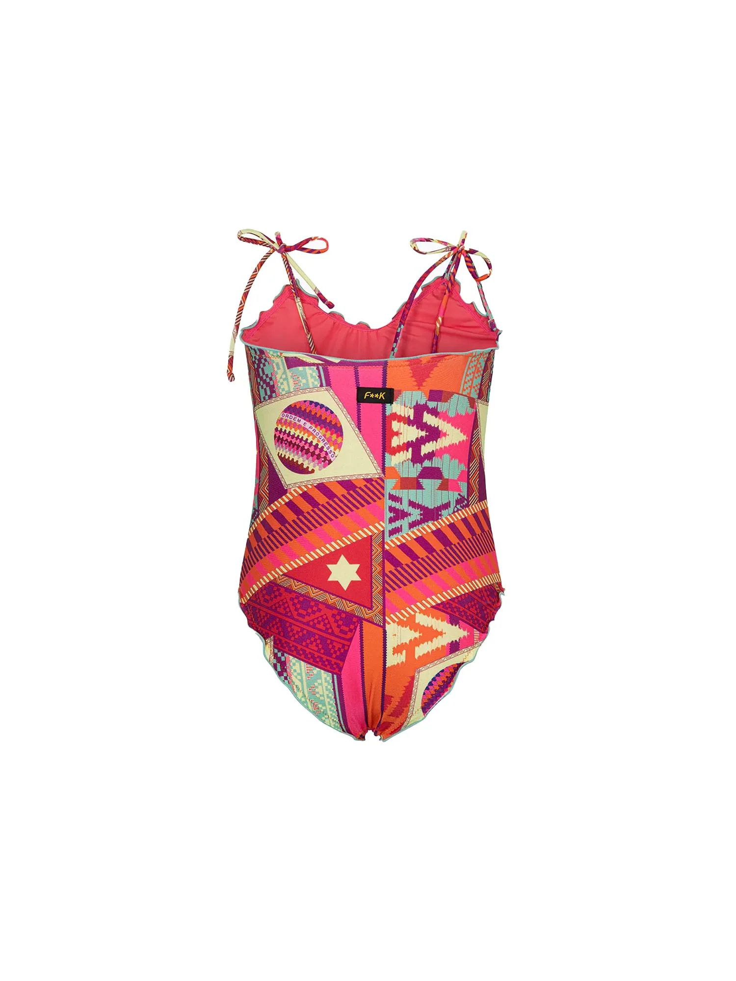 Monokini F**k Bambina stampato fantasia geometric multi - Image 2