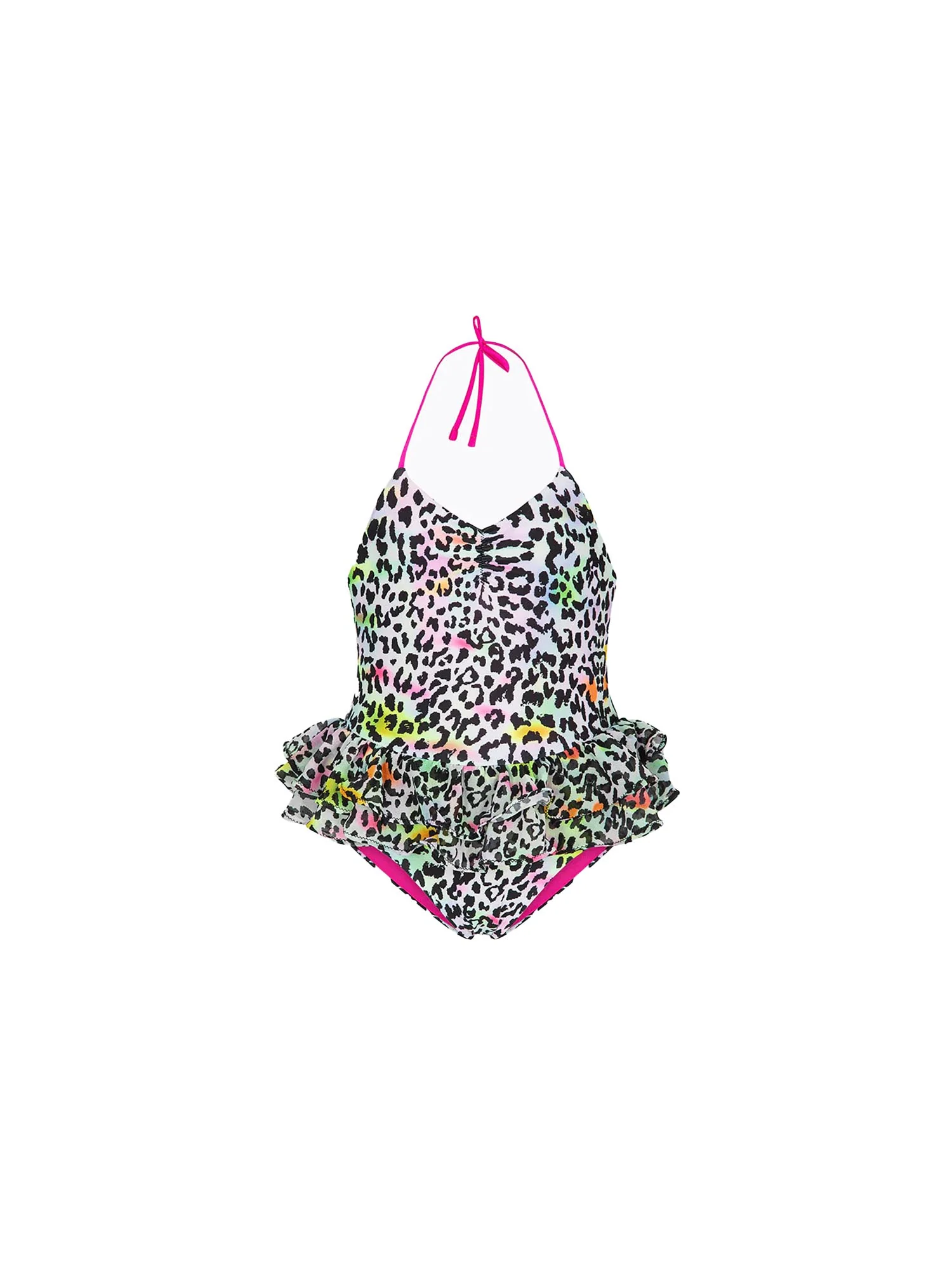 Monokini F**k Neonata stampato fantasia leopard multi