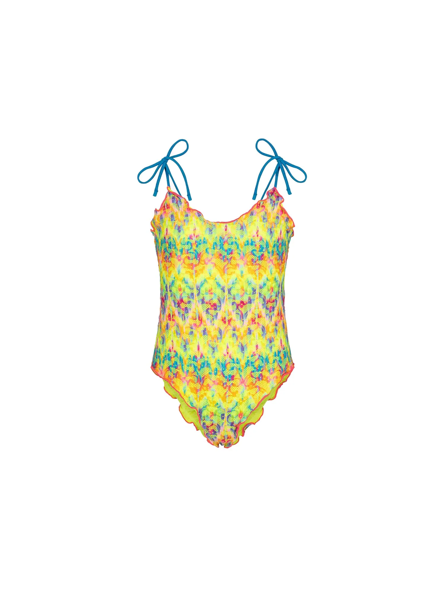 Monokini F**k Bambina stampato fantasia giallo multi