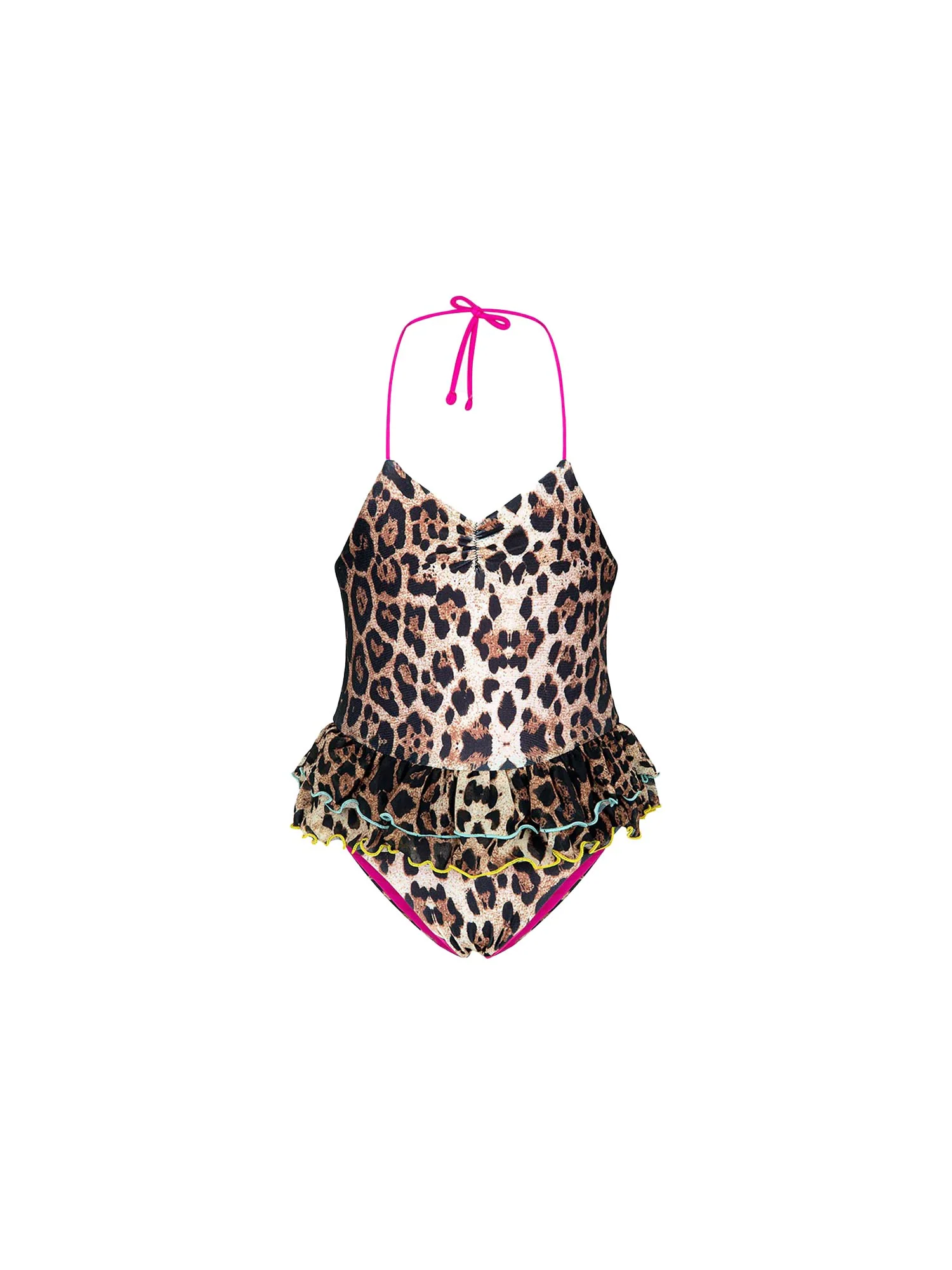 Monokini F**k Neonata stampato leopard multi