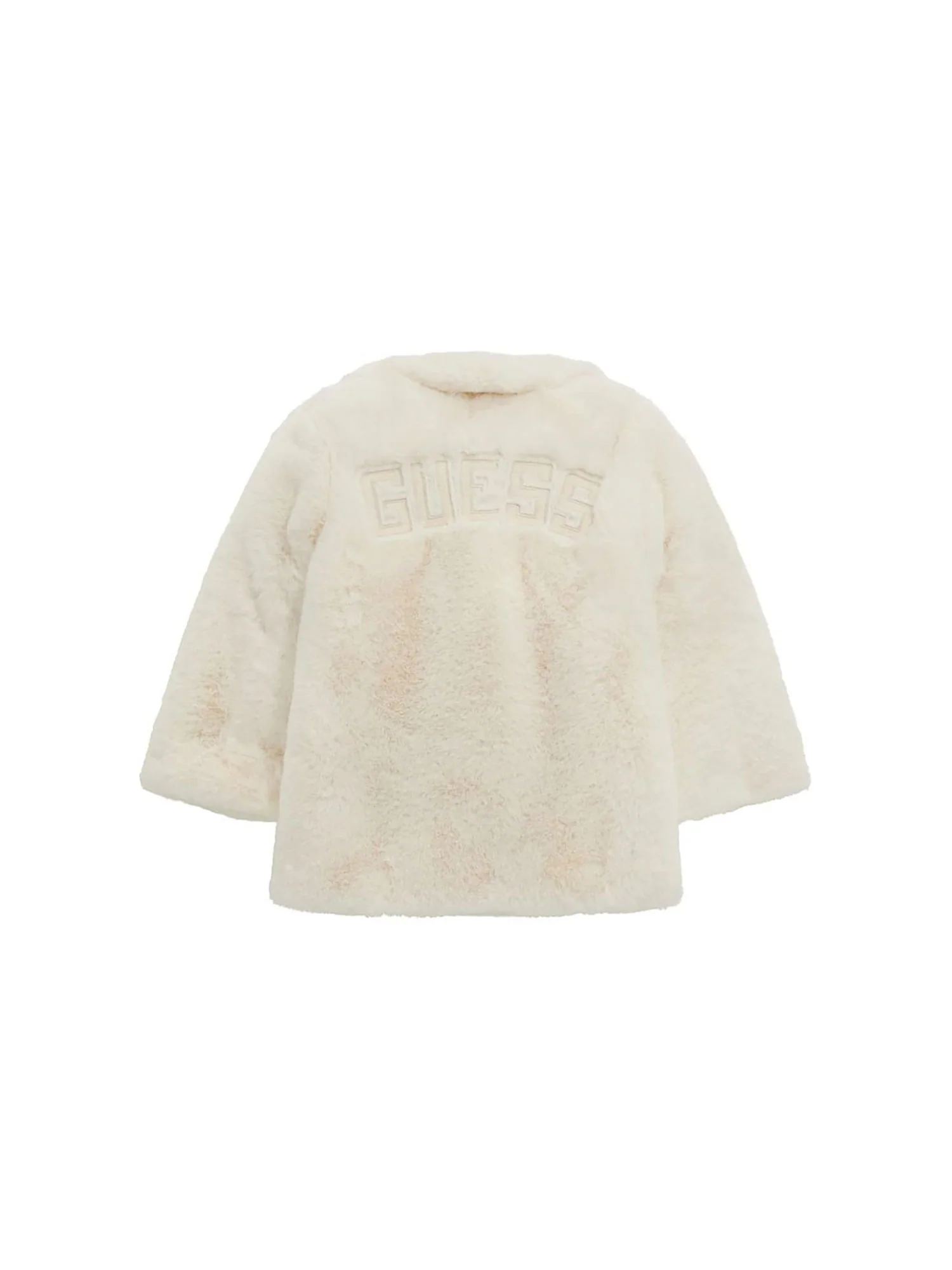 Ecopelliccia corta Guess bimba con logo posteriore crema - Image 2