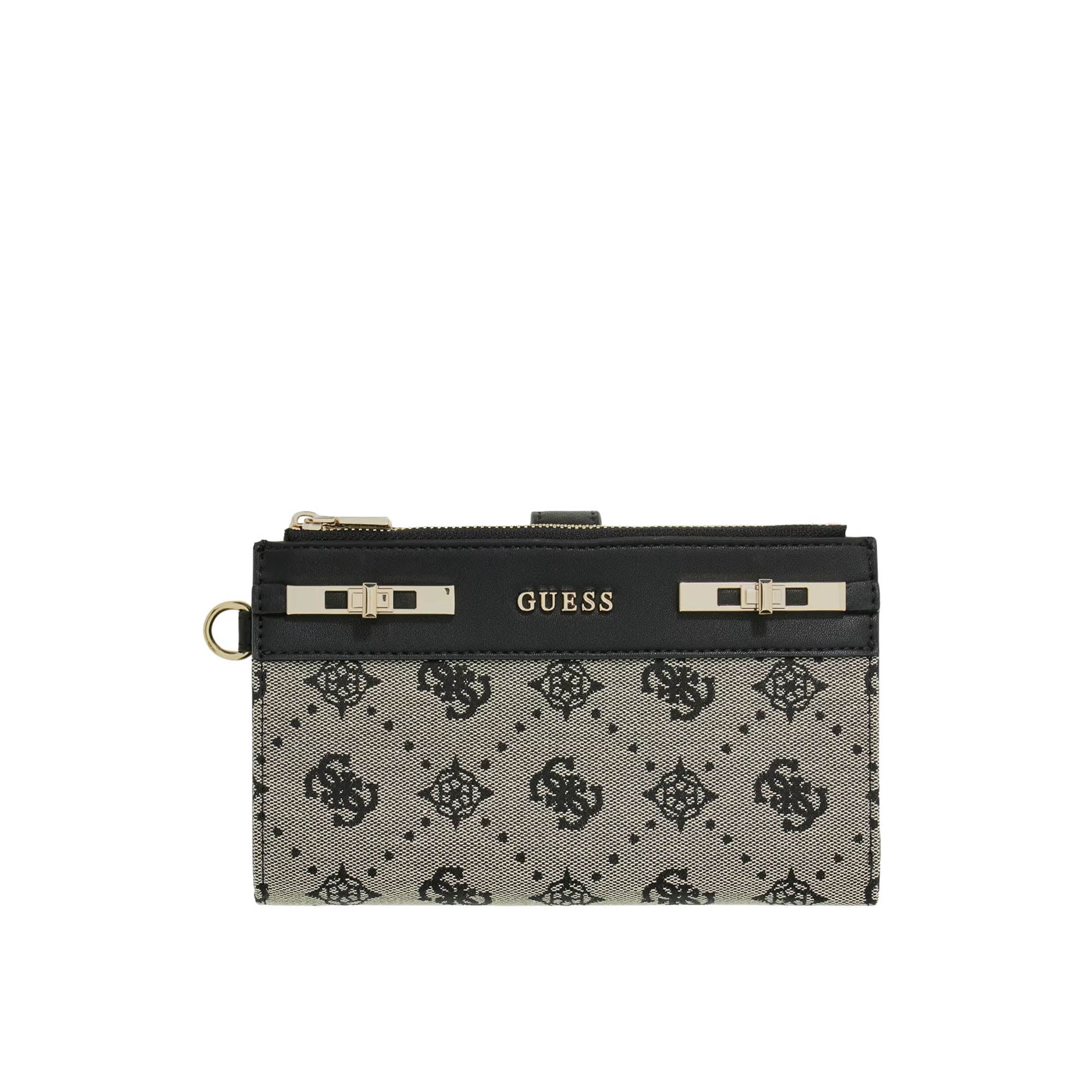 Portafogli Guess donna Double zip Melinda logo nero