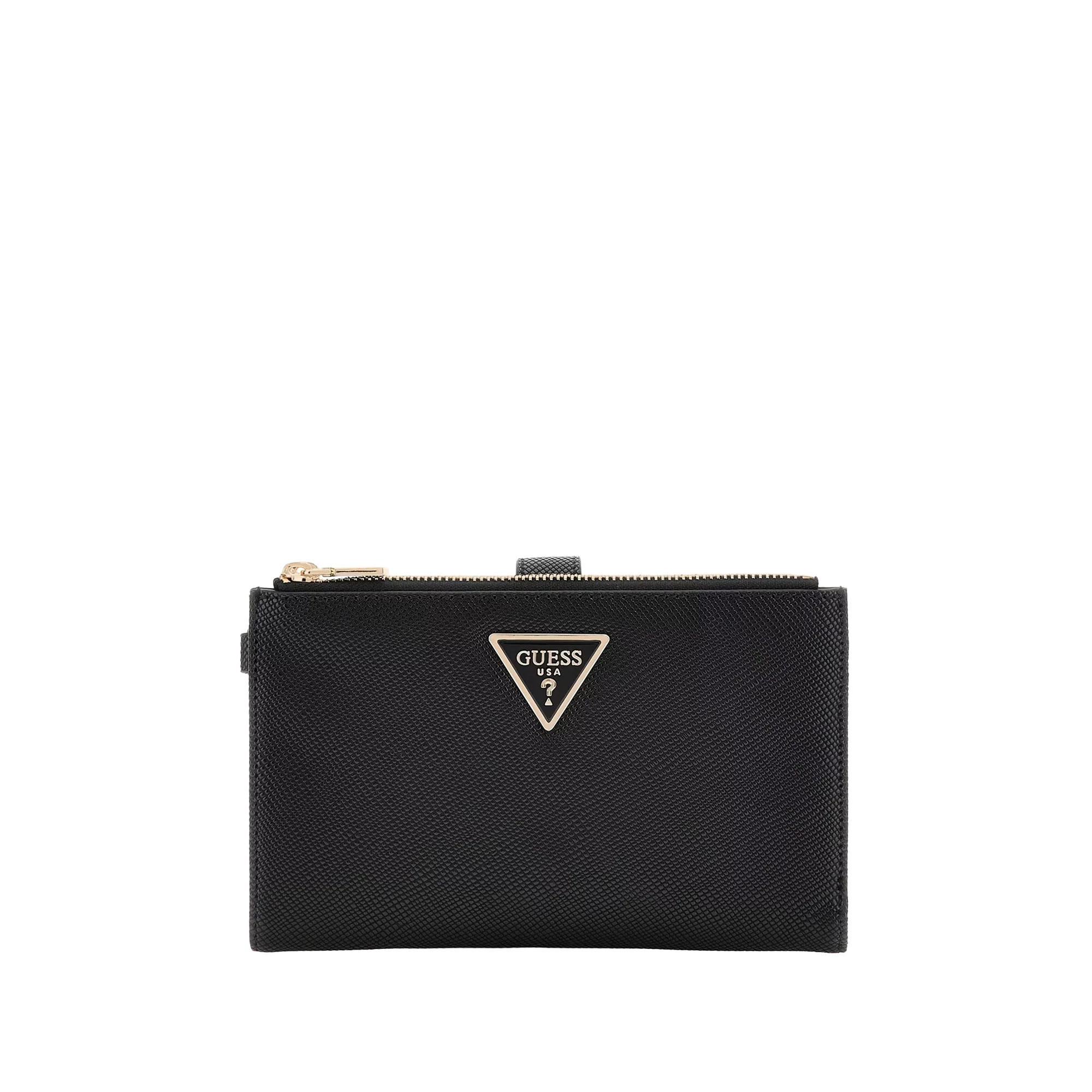 Portafogli Guess donna Double Zipe Laurel II nero