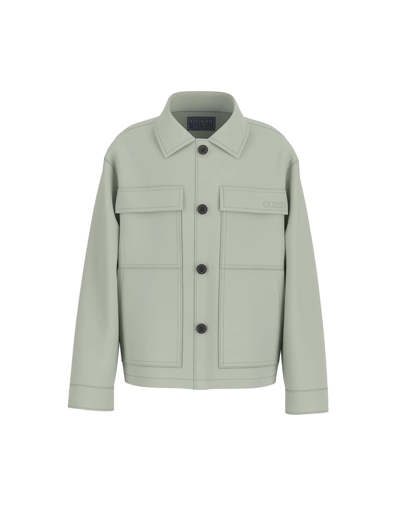 Giacca overshirt Guess Ragazzo canvas verde