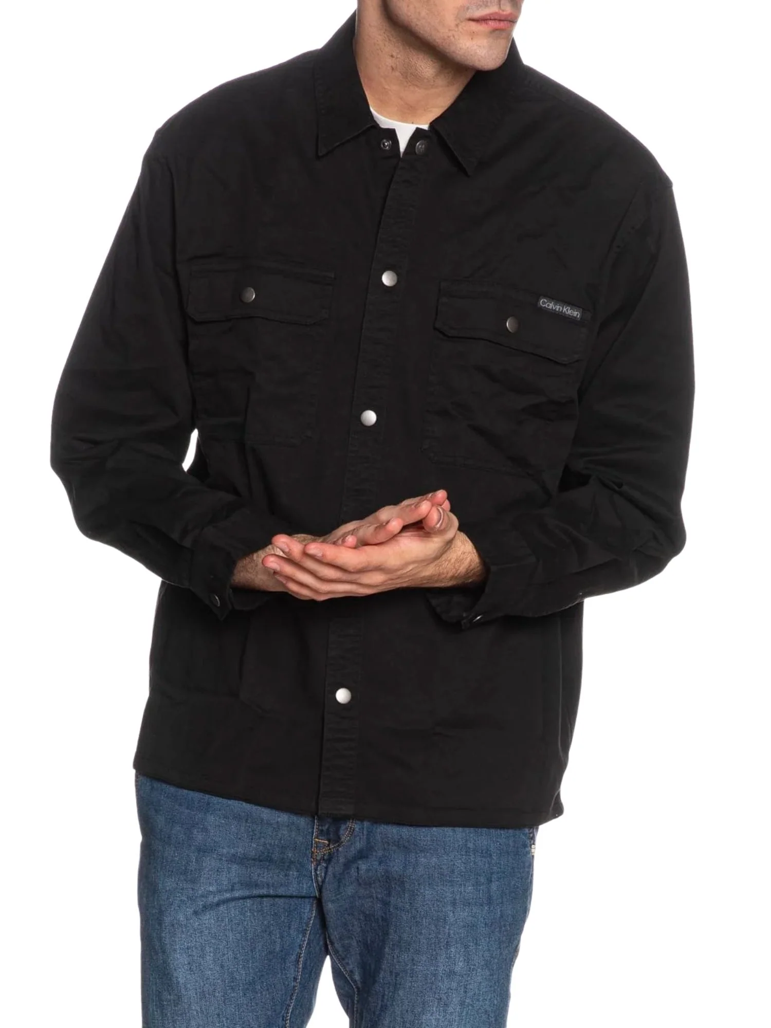 Giacca Calvin Klein Jeans modello utility relaxed verde