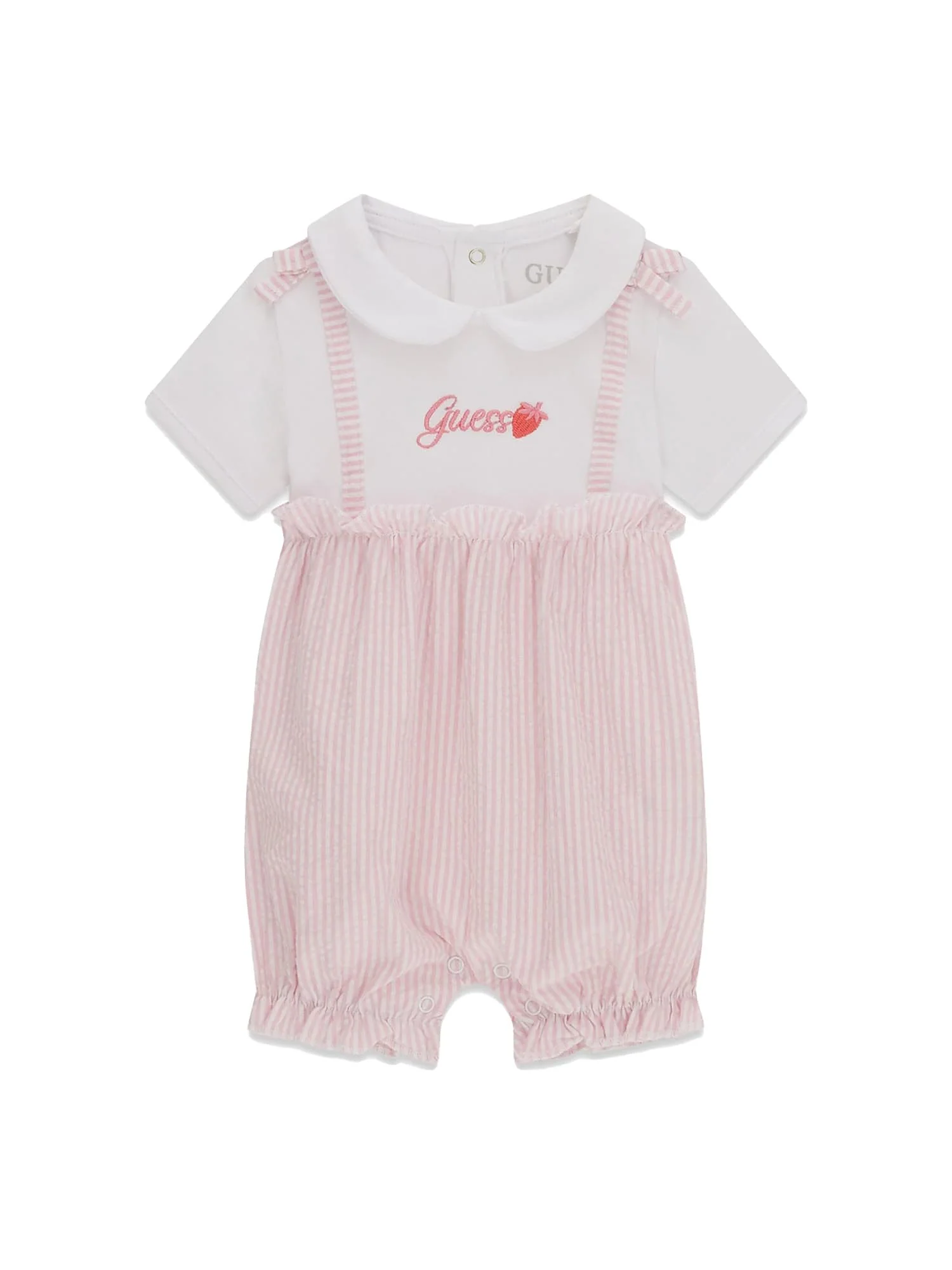 Pagliaccetto Guess Neonata mixed fabric bianco