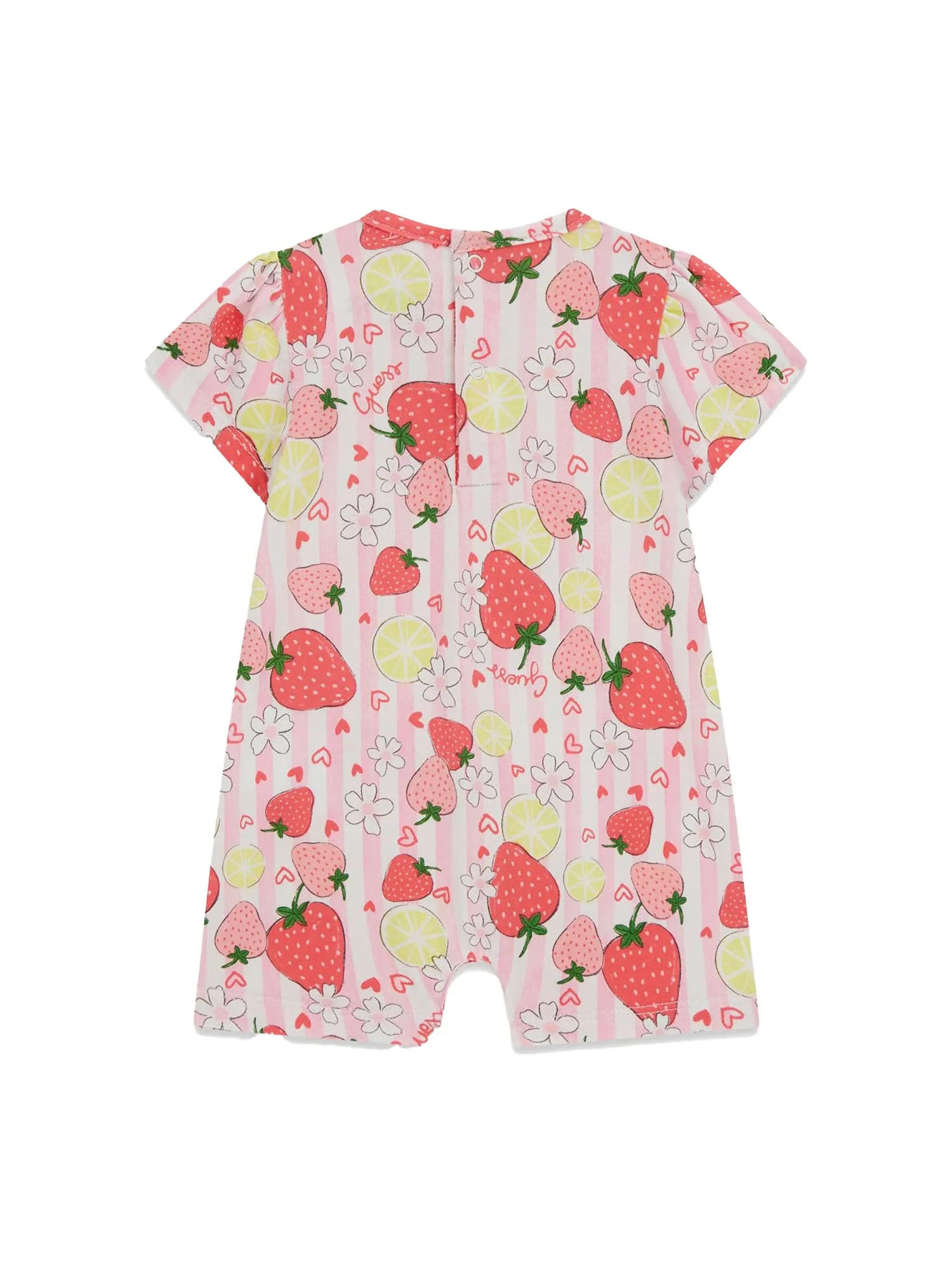 Pagliaccetto Guess Neonata stampato logo strawberry lime - Image 2
