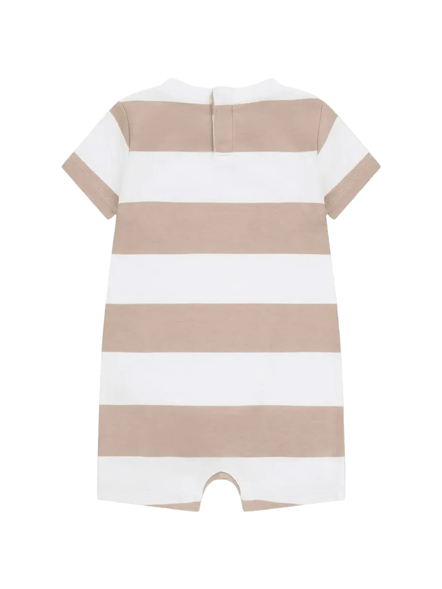 Pagliaccetto manica corta Lacoste neonato stripe beige - Image 2