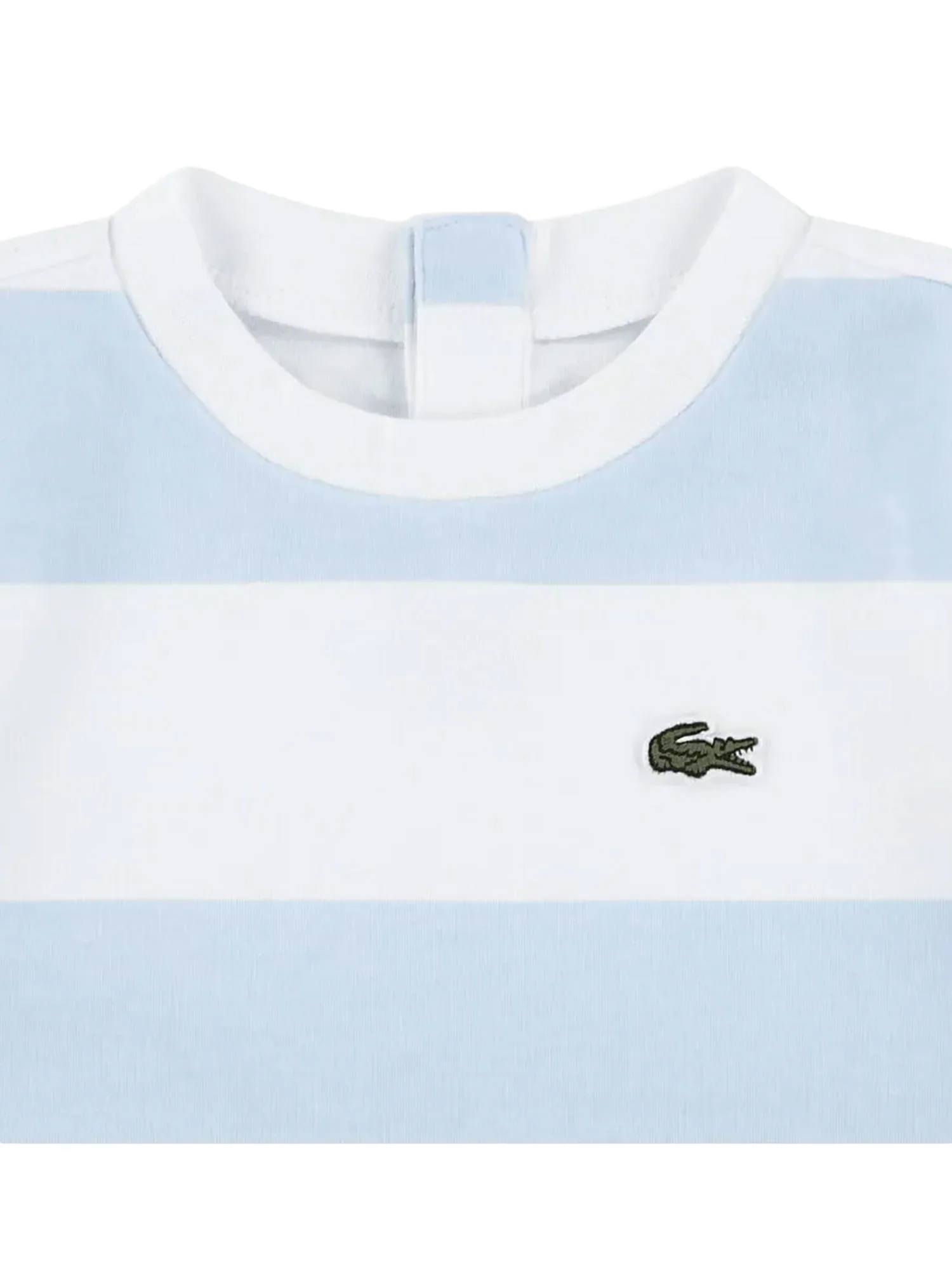 Pagliaccetto manica corta Lacoste neonato stripe celeste - Image 3