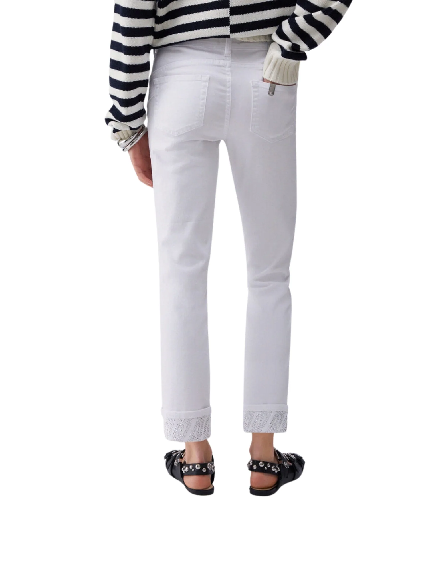 Pantaloni cinque tasche B.Up Liu Jo donna modello Monroe RW bianco - Image 2