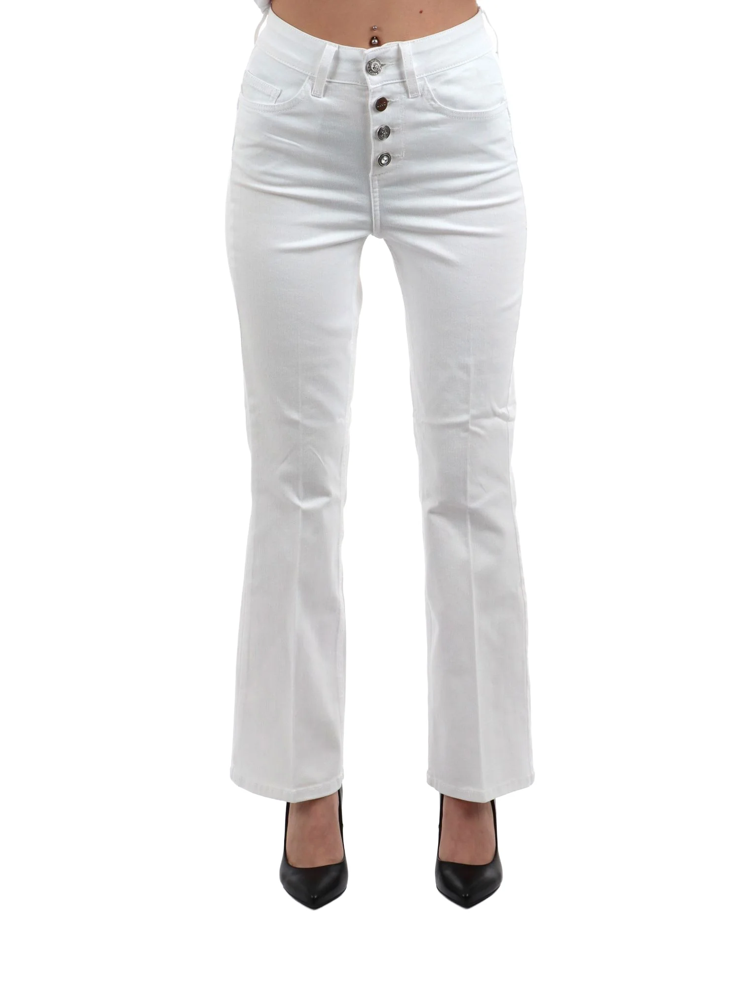 Pantaloni cinque tasche B.Up Liu Jo donna modello Princess HW bianco