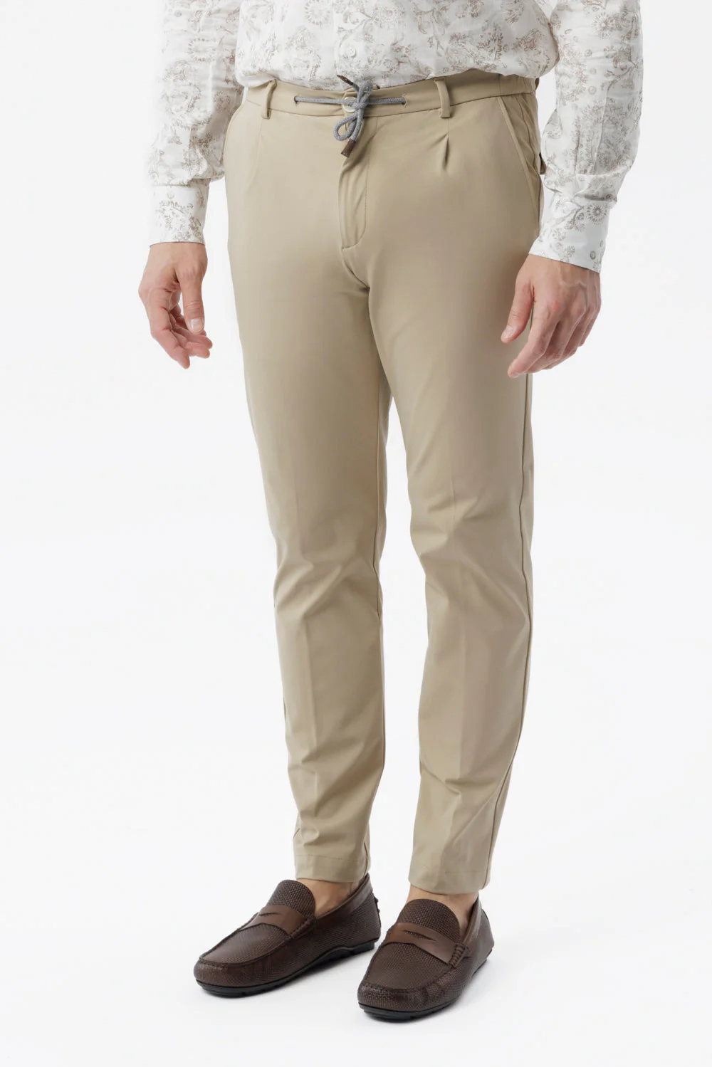 Pantalone tasche america travel in tessuto idrorepellente beige