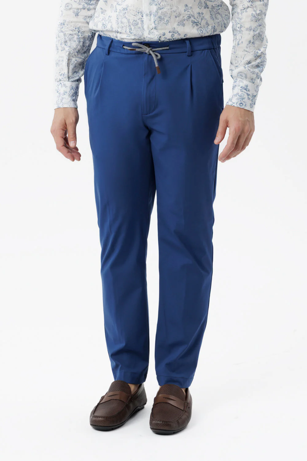 Pantalone tasche america travel in tessuto idrorepellente bluette