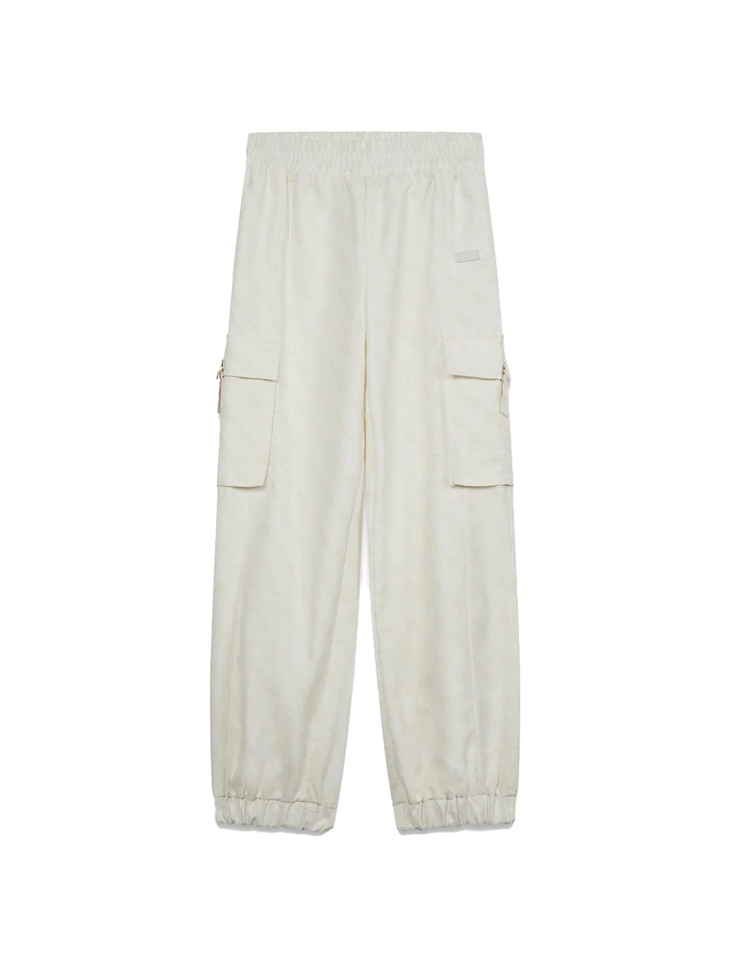Pantalone Guess Ragazza cargo logo allover beige chiaro