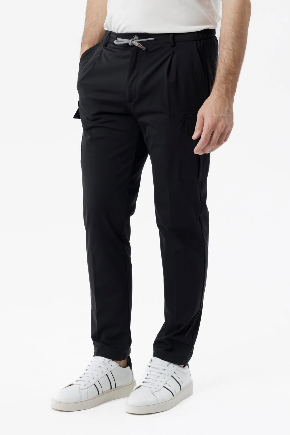 Pantalone cargo travel in tessuto idrorepellente nero