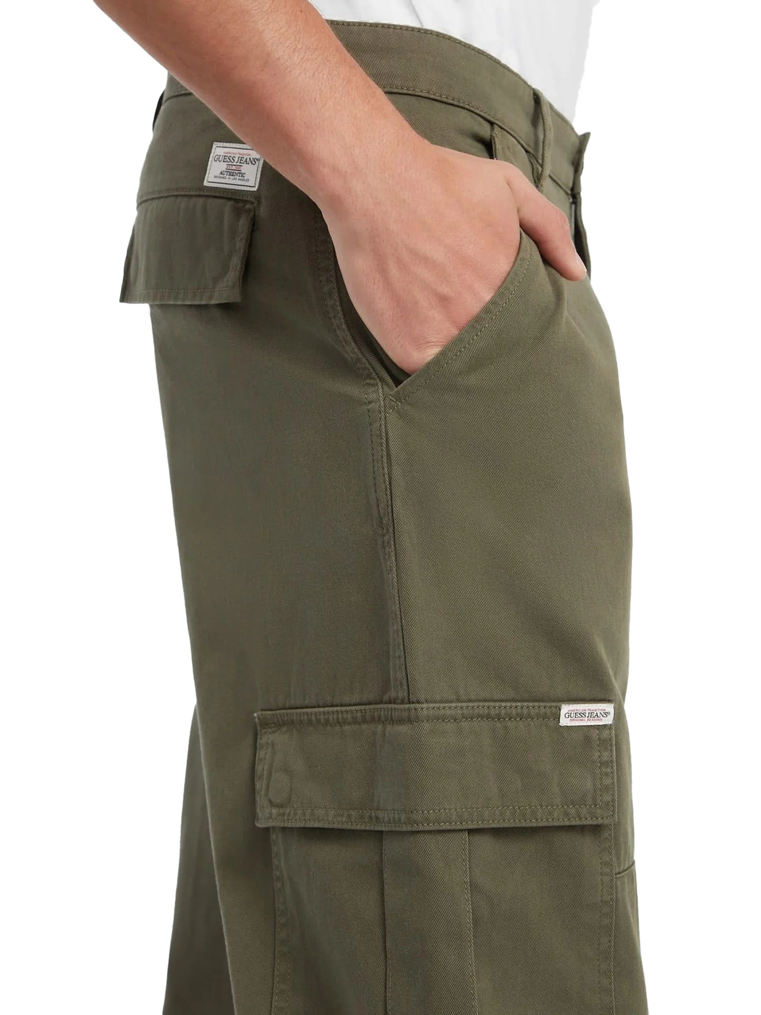 Pantalone chino cargo in cotone verde - Image 4