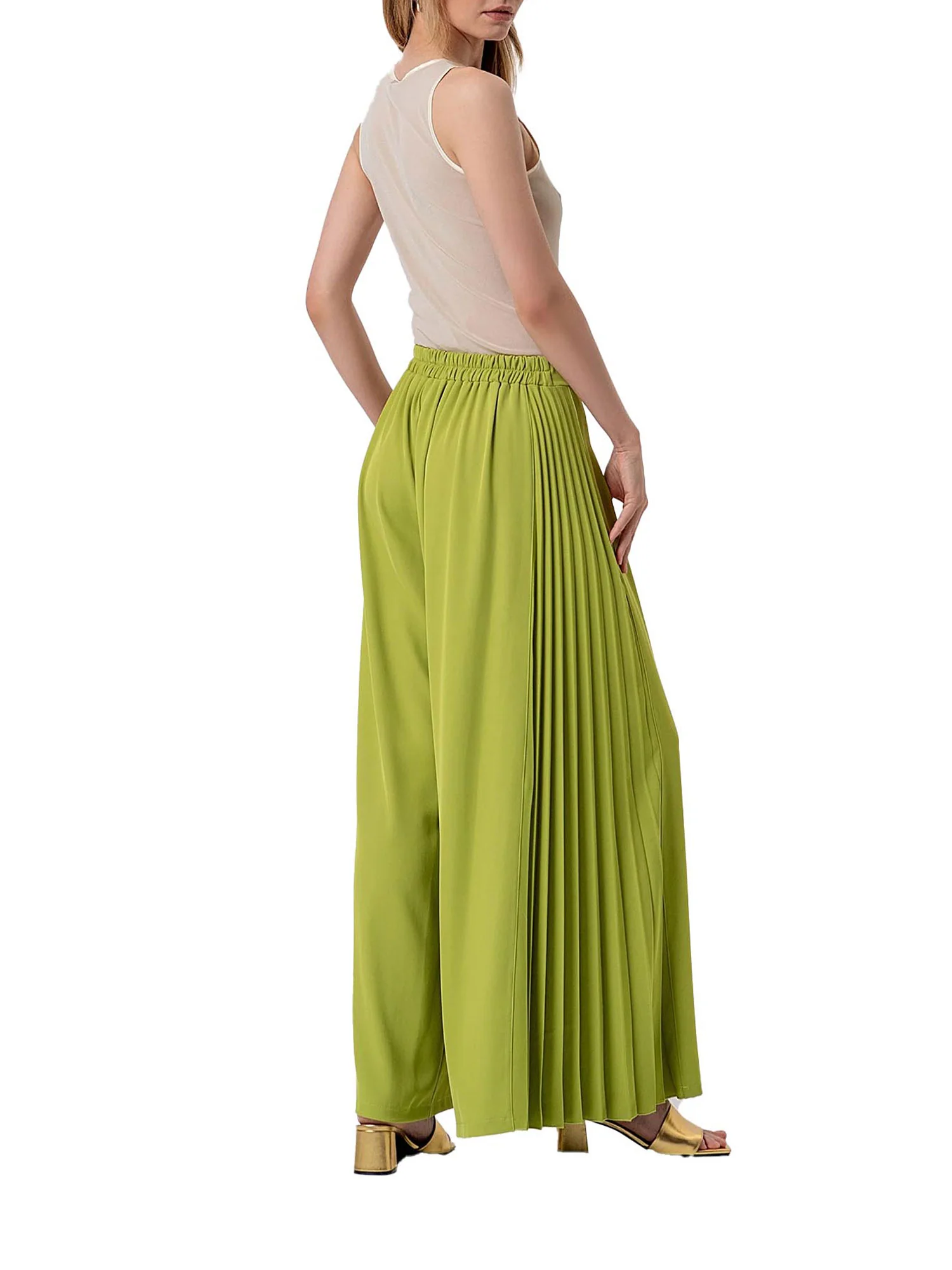 Pantalone Fracomina Donna flare oliva - Image 3