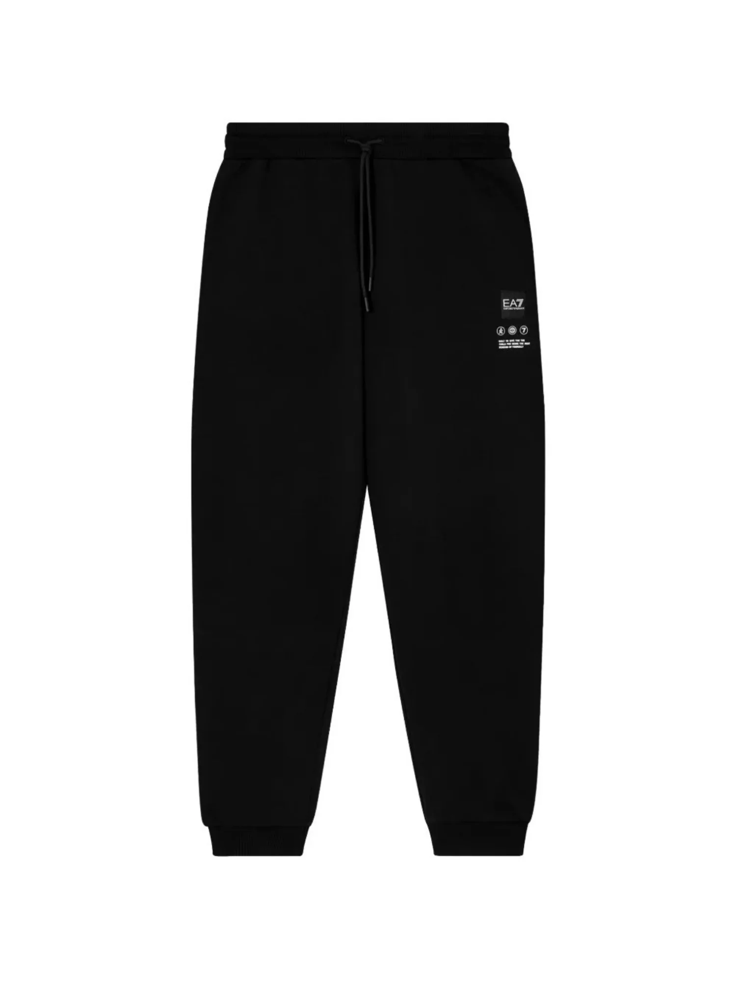 Pantalone EA7 Uomo con logo laterale e retro polpaccio felpa nero