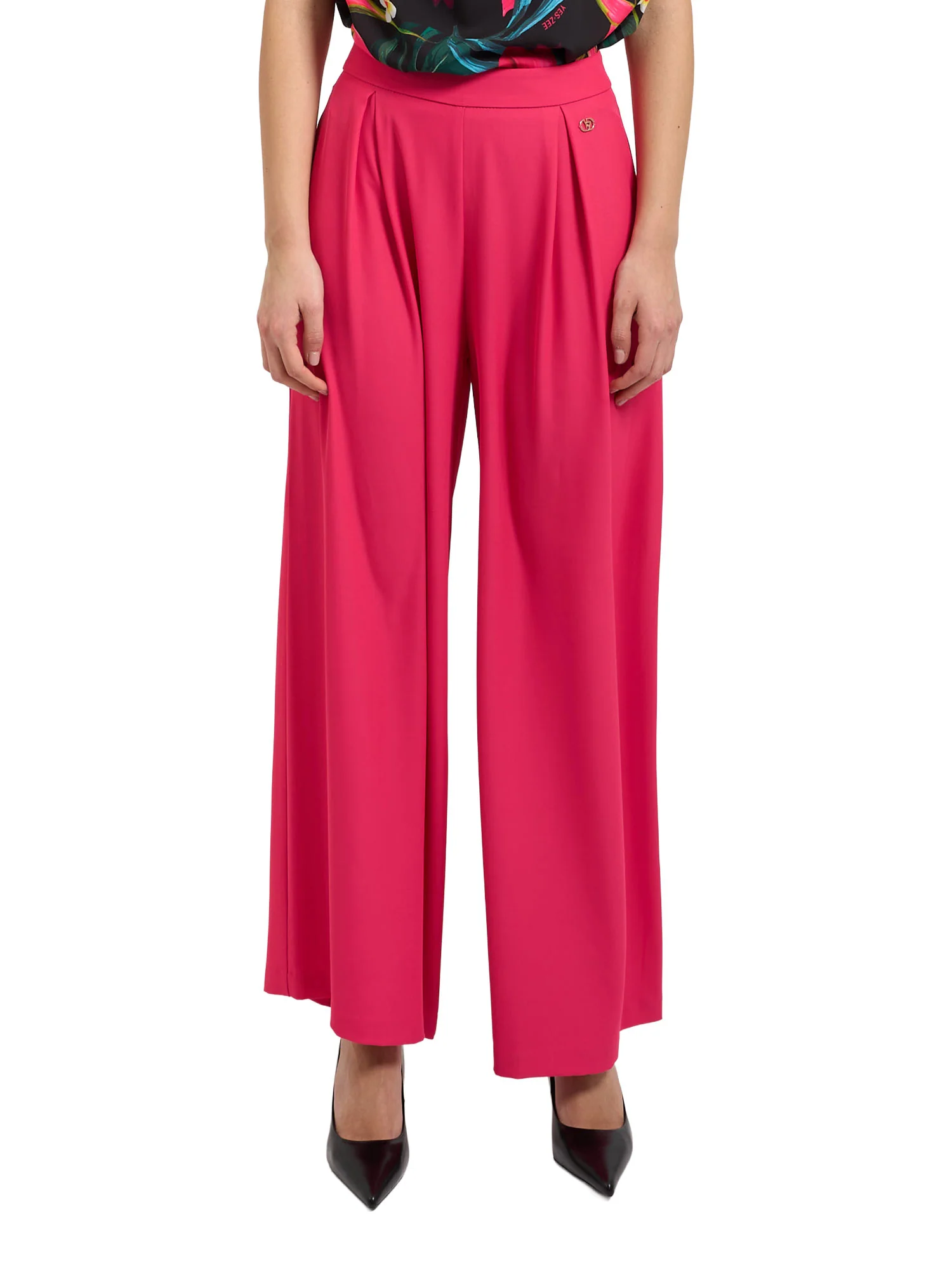 Pantalone Yes Zee donna palazzo fucsia