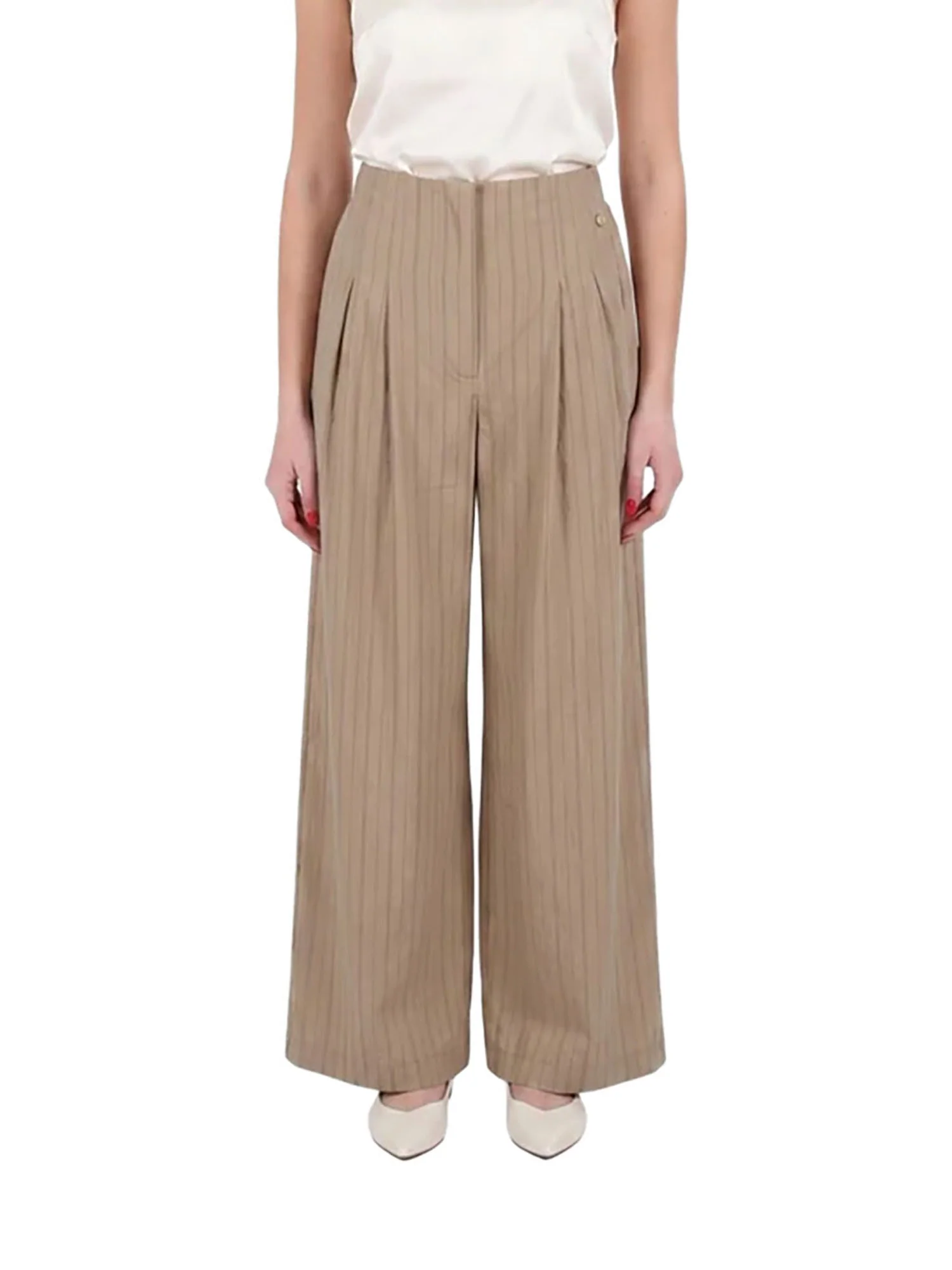 Pantalone Yes Zee donna Palazzo Pences fango