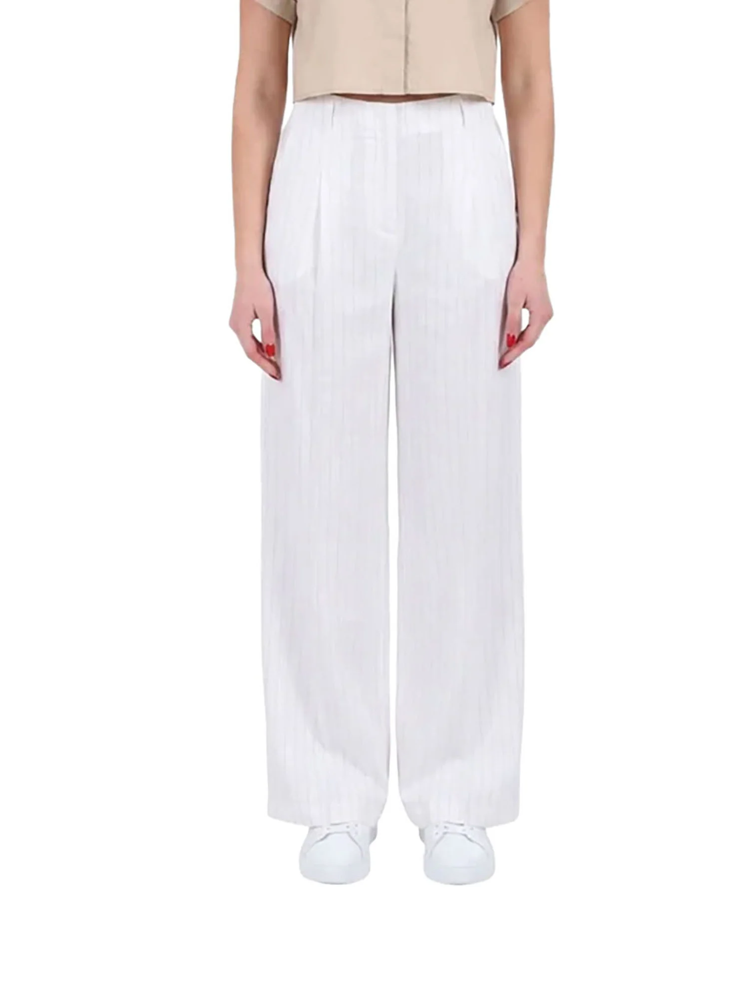 Pantalone Yes Zee donna Palazzo Pences gesso