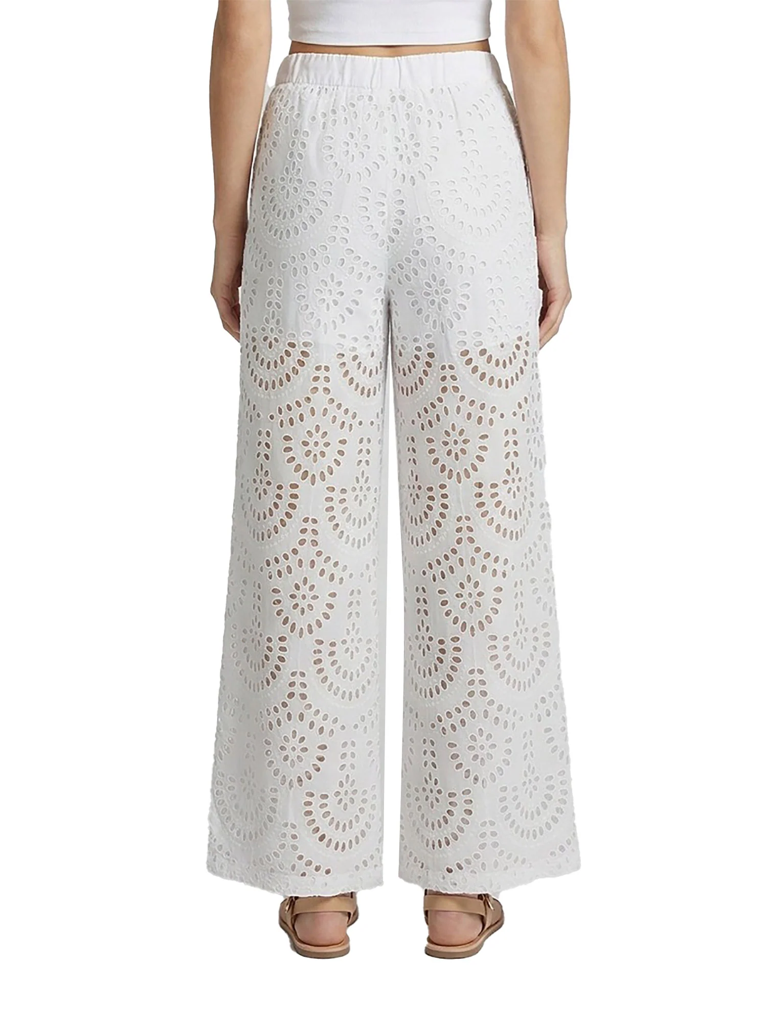 Pantalone Mark up donna palazzo pizzo panna - Image 2